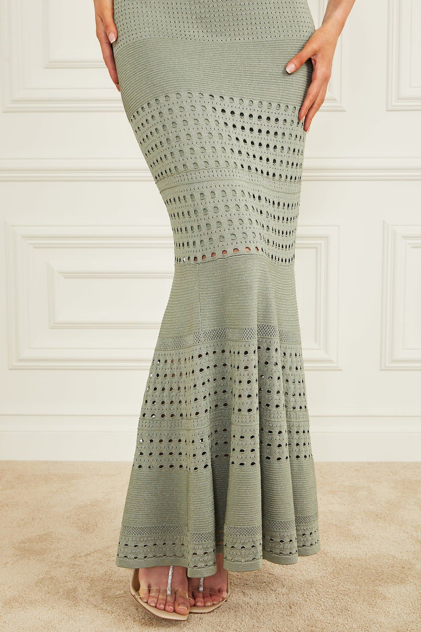 MARCIANO BY GUESS HENLEY LONG SKIRT MALIBU SAGE MULTI 6