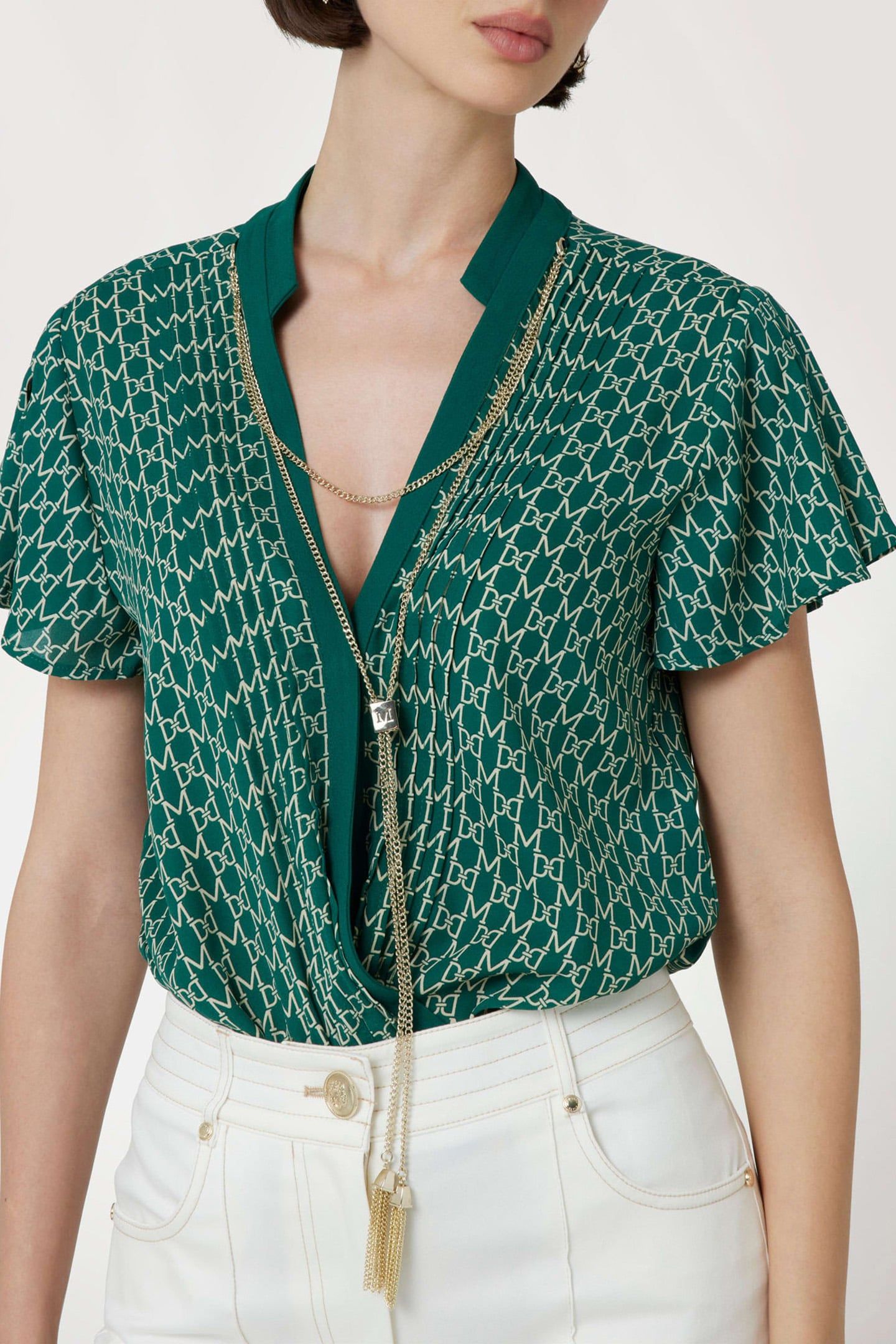 MARCIANO BY GUESS EDITH TOP NEW MONOGRAM GREEN 5