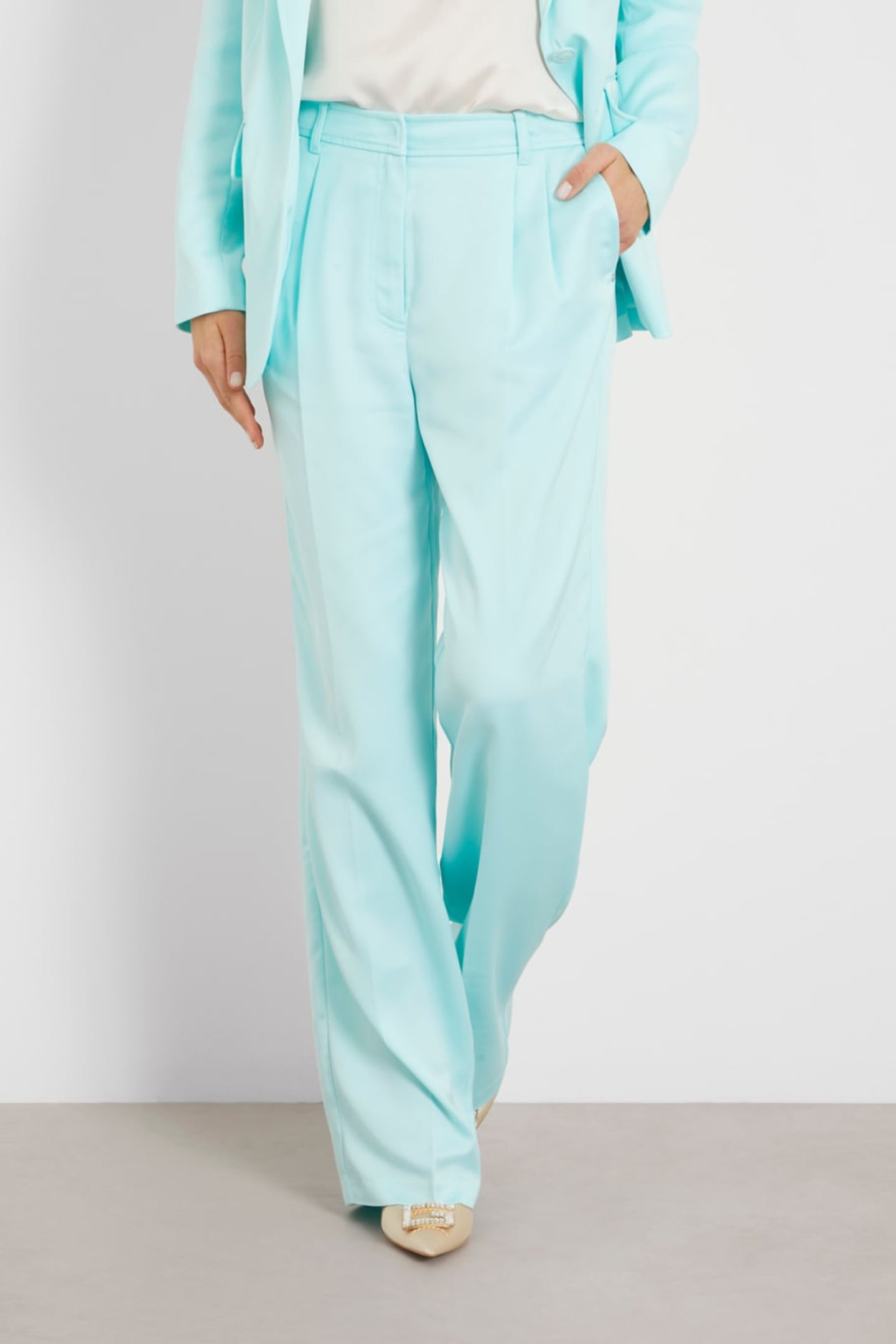 GUESS ECO REBECCA SATIN PANT TROPIC WATER 1