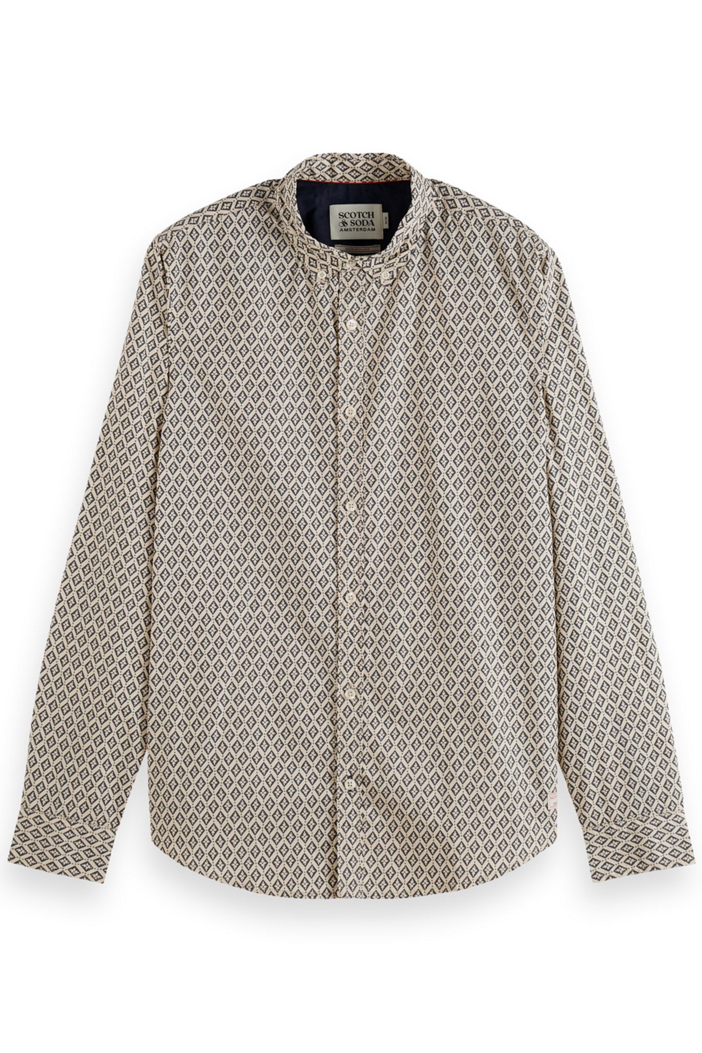 SLIM FIT DITSY AOP SHIRT PARCHMENT GEO FLOWER 1