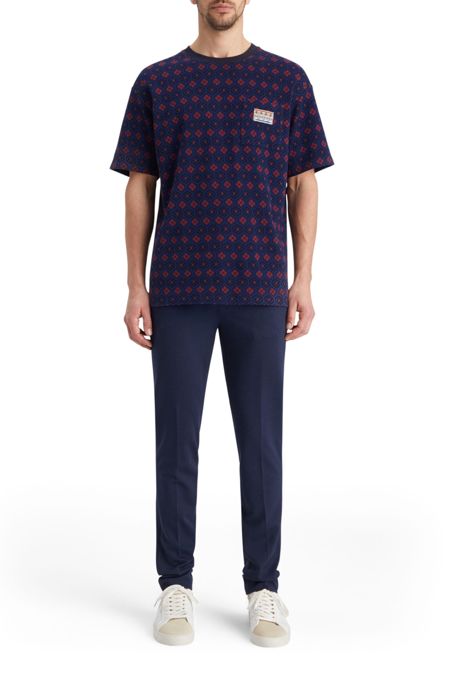 RELAXED FIT JACQUARD T-SHIRT NIGHT BOOKCOVER DITSY 3