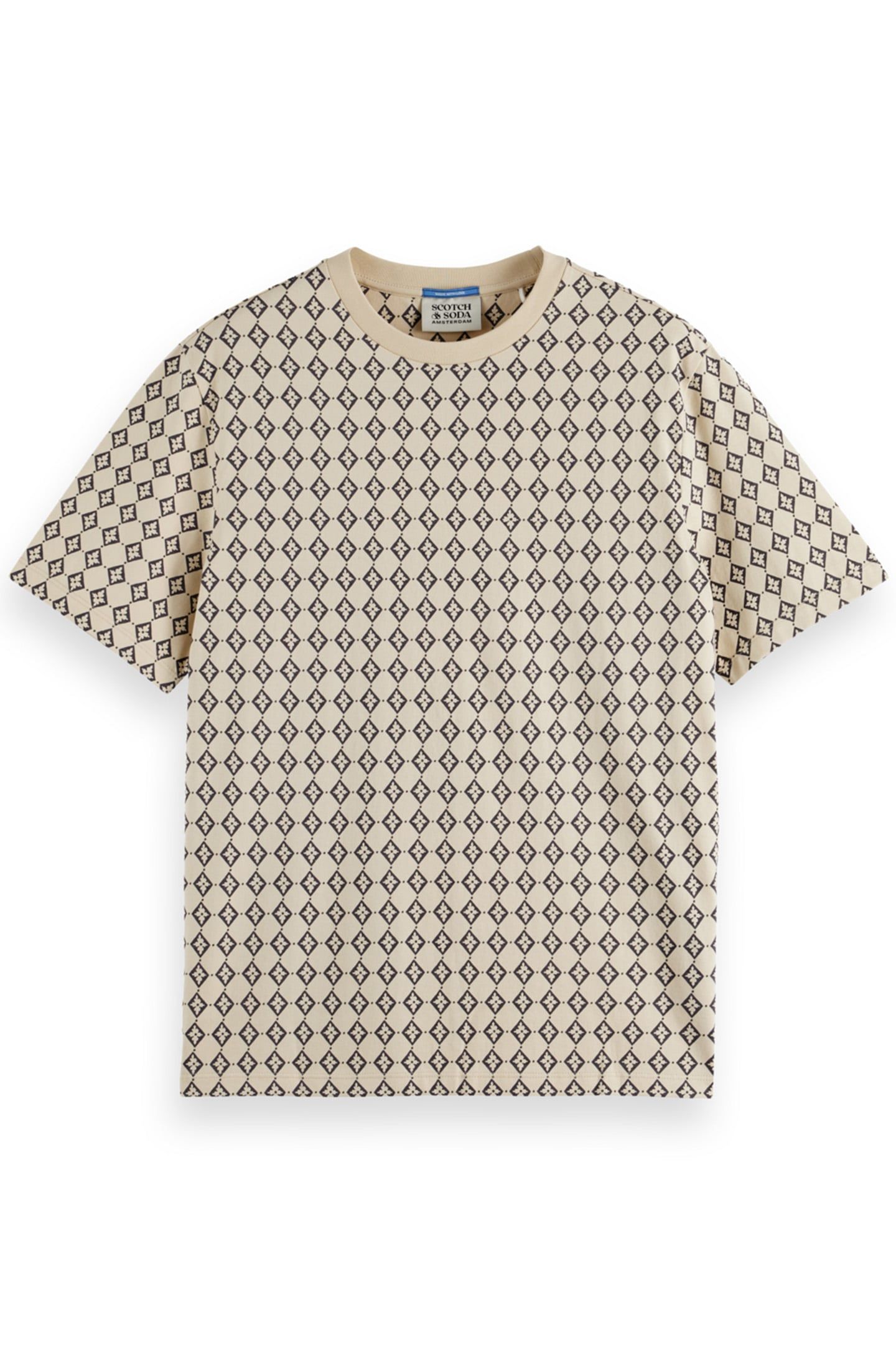 REGULAR FIT MINI ALL OVER PRINT T-SHIRT PARCHMENT GEO FLOWER 4