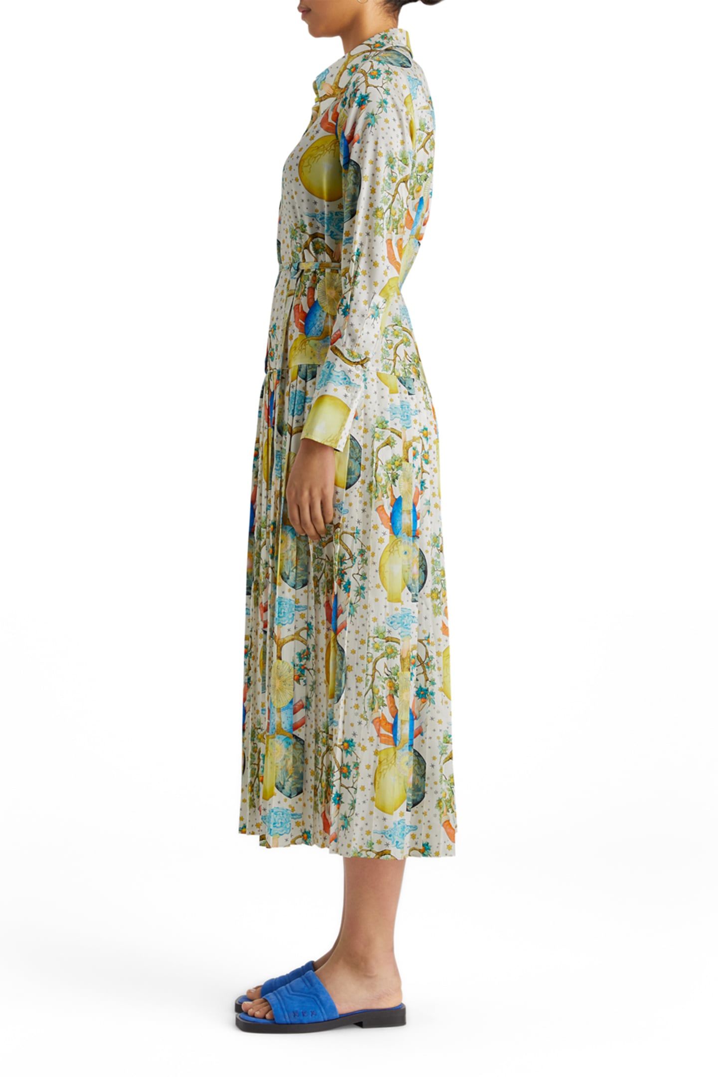 MAXI PLEATED DRESS EMBASSY PRINT EMBASSY TREE AOP 5