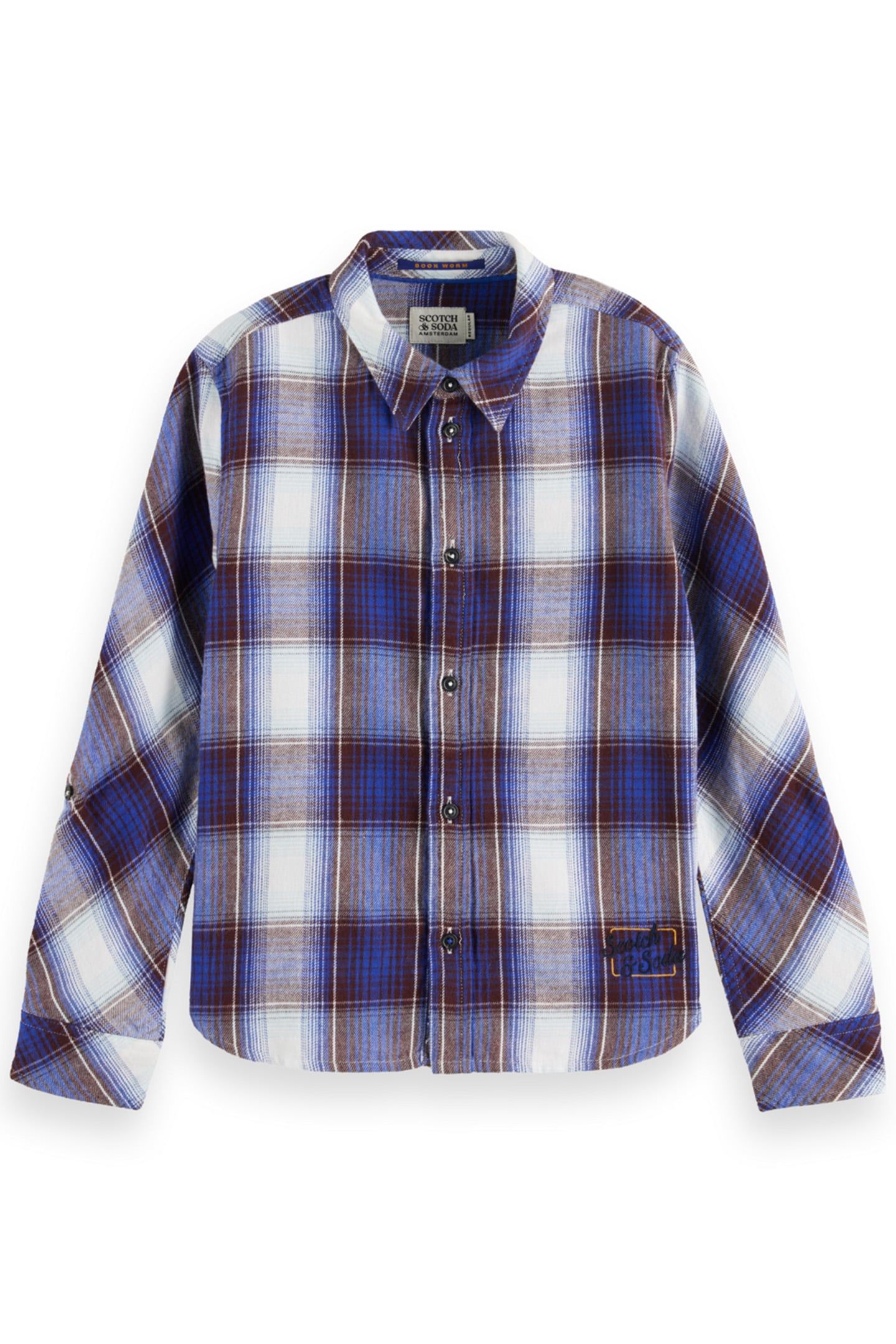 BOY REGULAR-FIT YARN-DYED CHECKED FLANNEL SHIRT BOOKWORM/ROA 1