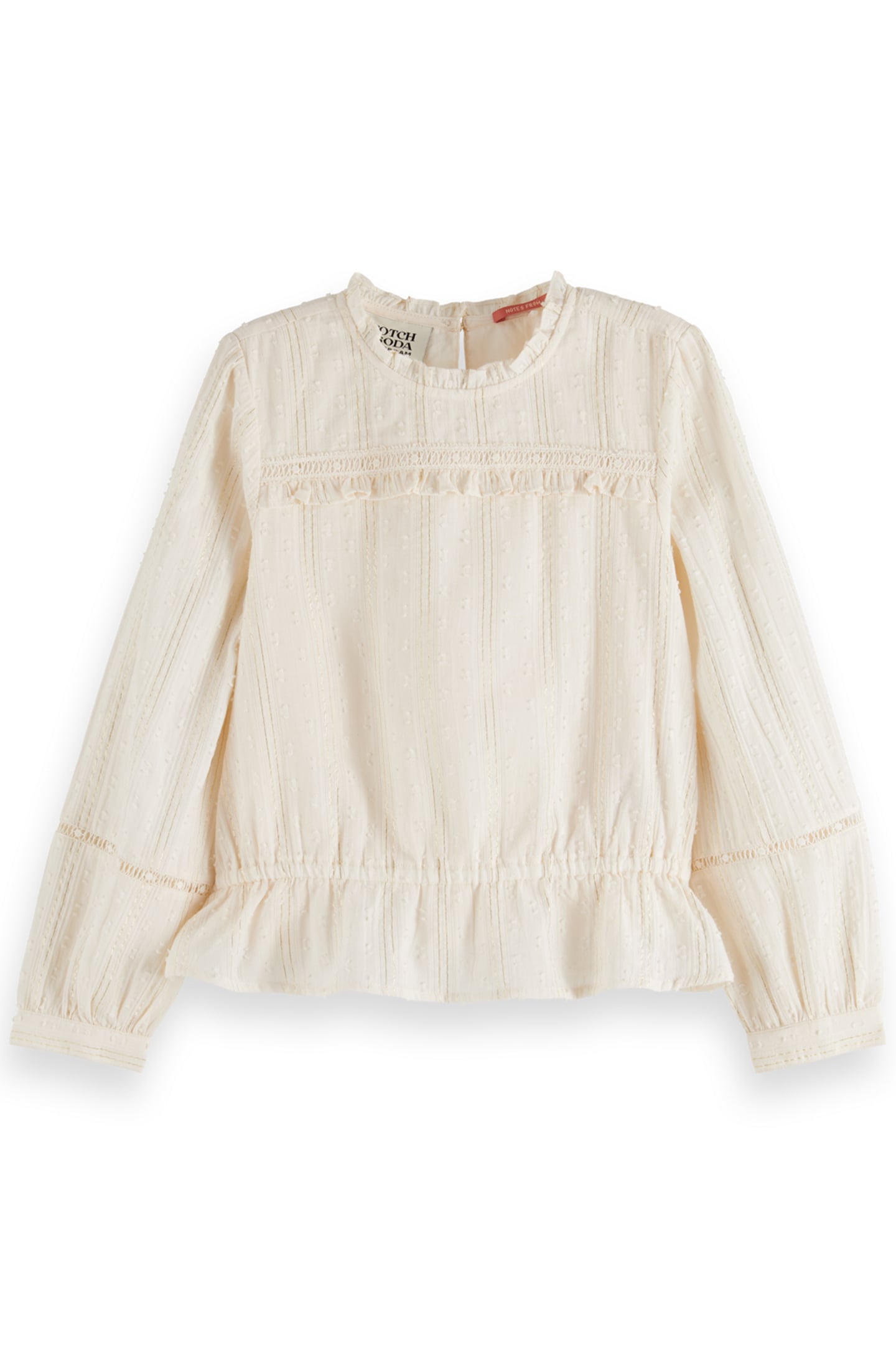 GIRL FESTIVE LUREX CLIP JACQUARD TOP SOFT ICE 1