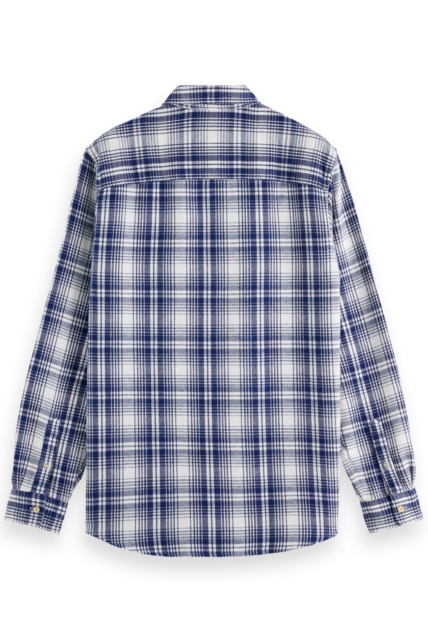 REGULAR FIT FLANNEL CHECK SHIRT BLUE WHITE CHECK 5