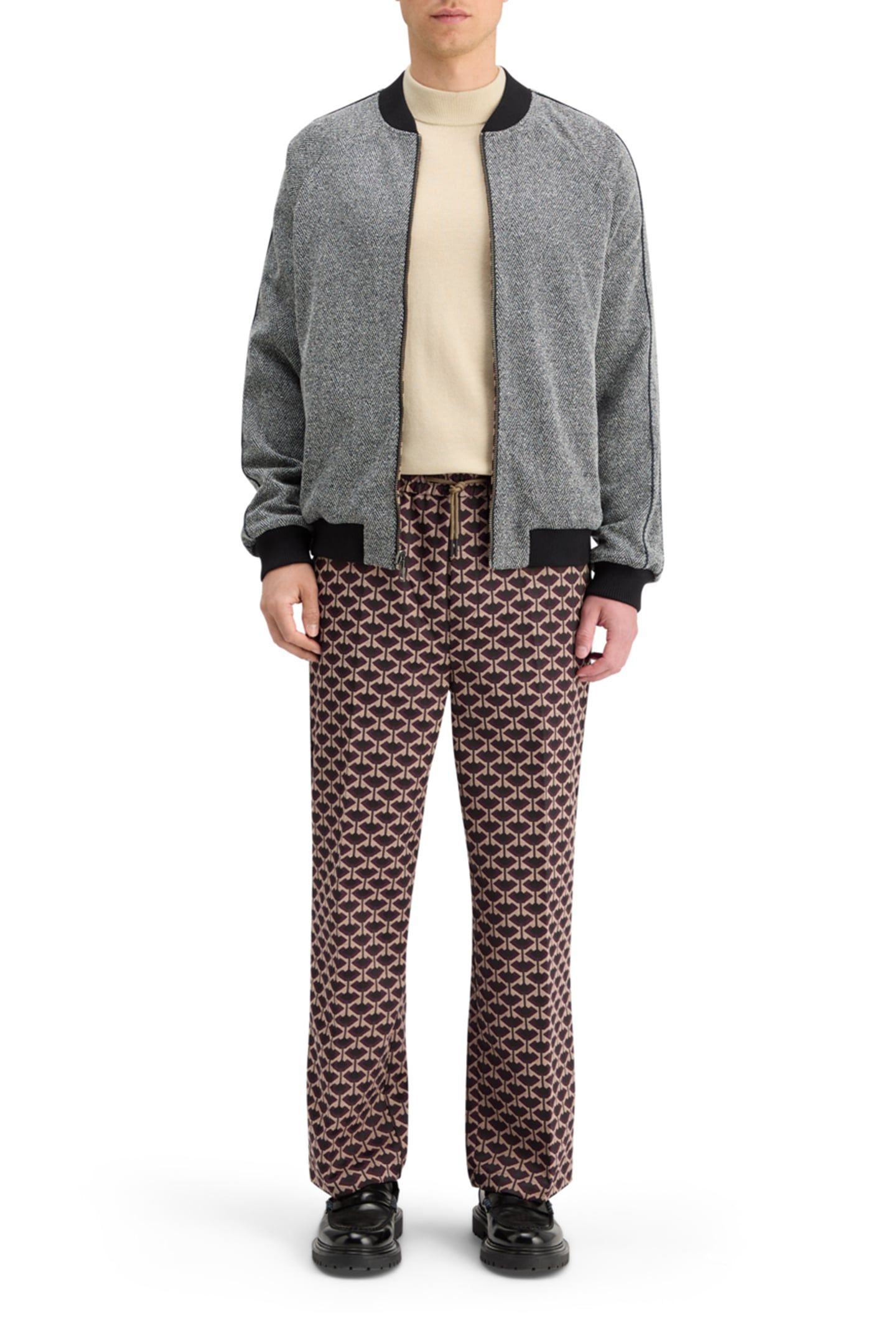 REVERSIBLE JACQUARD BOMBER JACKET GEO TULIP 1