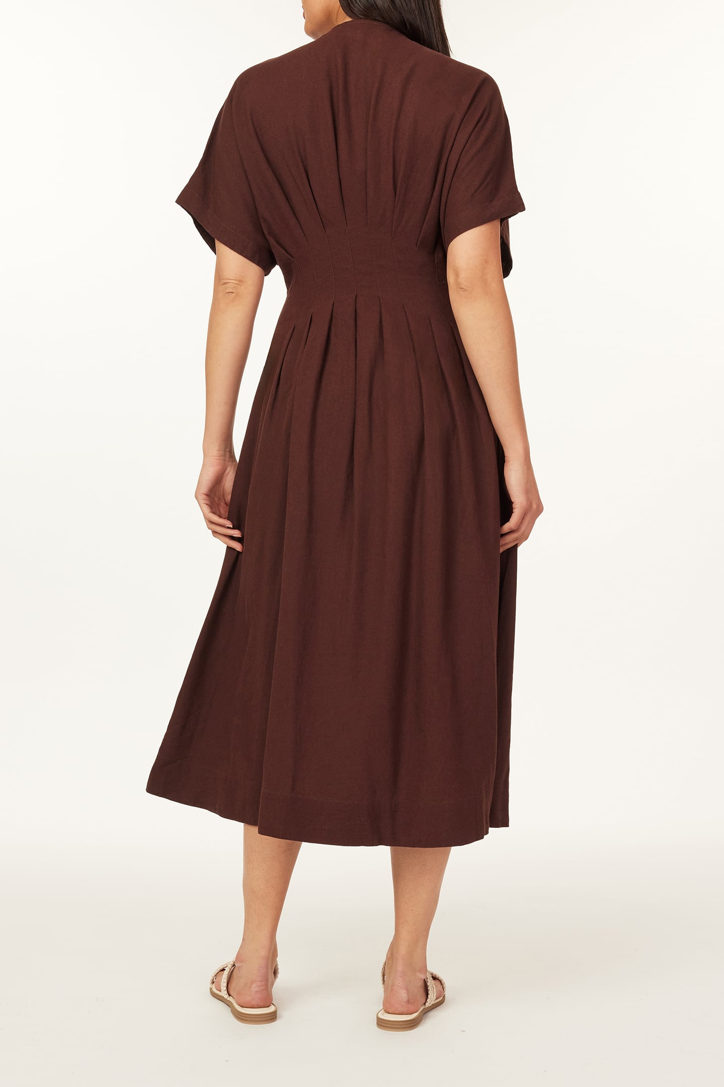 MULTI PLEATED DOLMAN DRESS PUCE 2