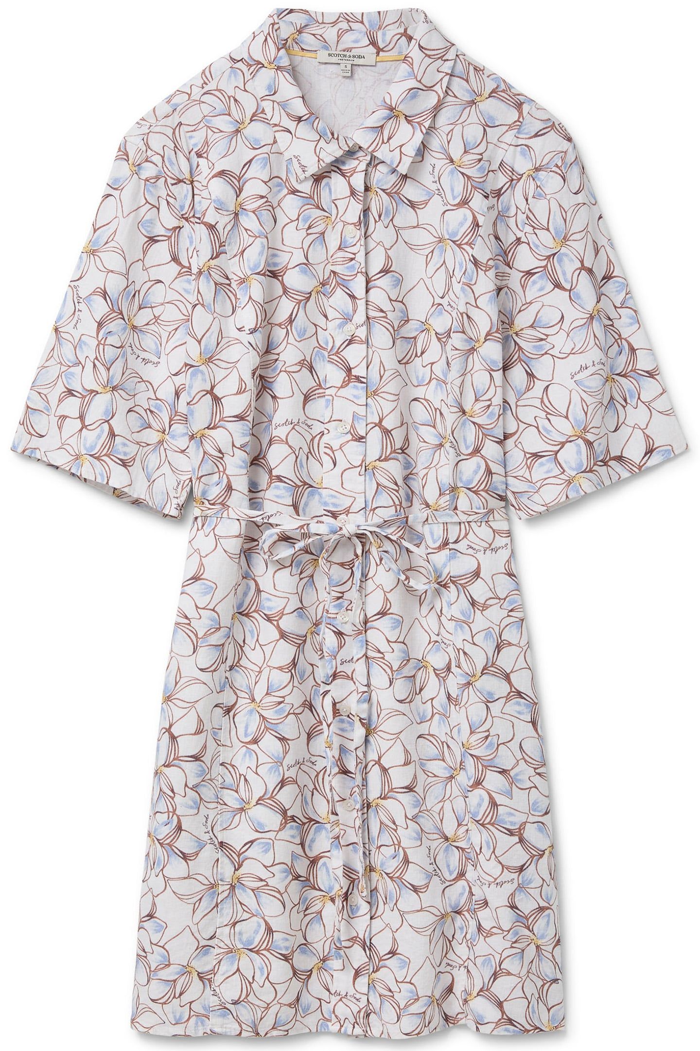 MINI SHIRT DRESS SUMMER SKETCHED FLORAL 3