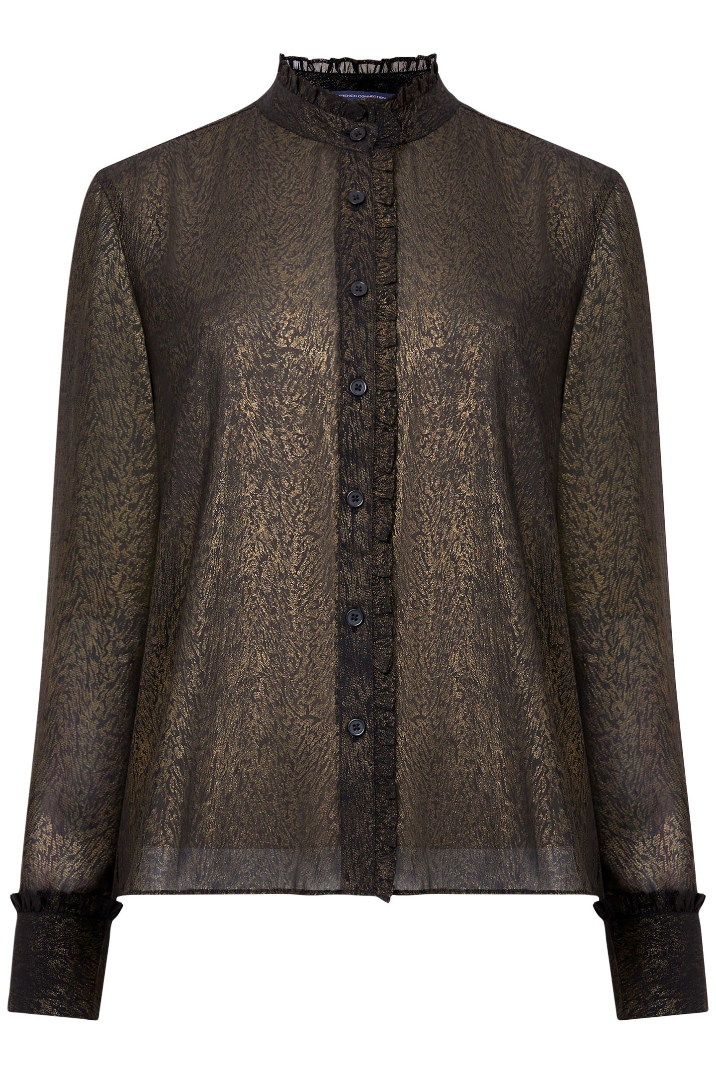 ALINA FOIL GGT L/S TOP BLACK/BRONZE 3