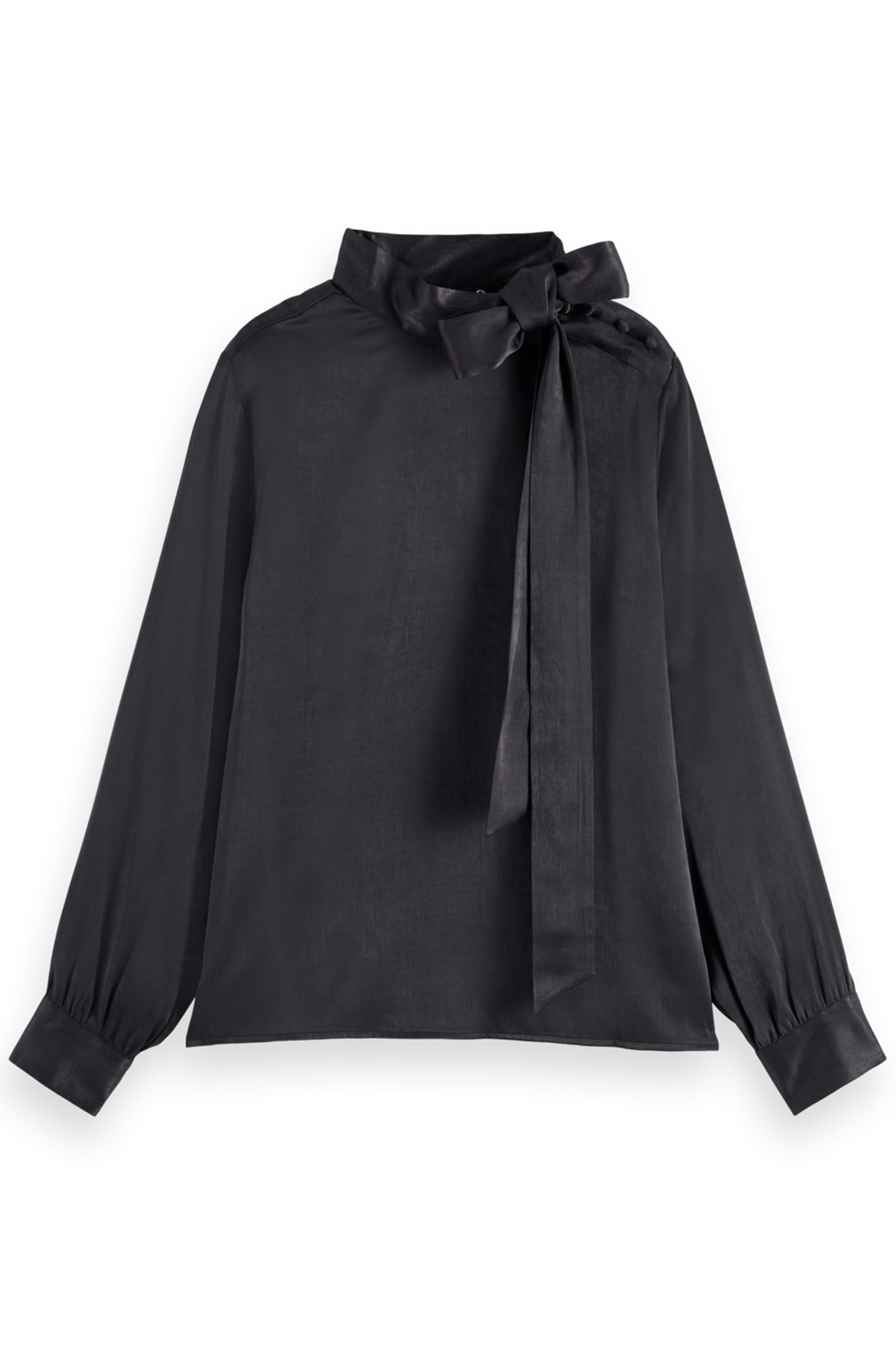 BOW NECK TOP EVENING BLACK 1