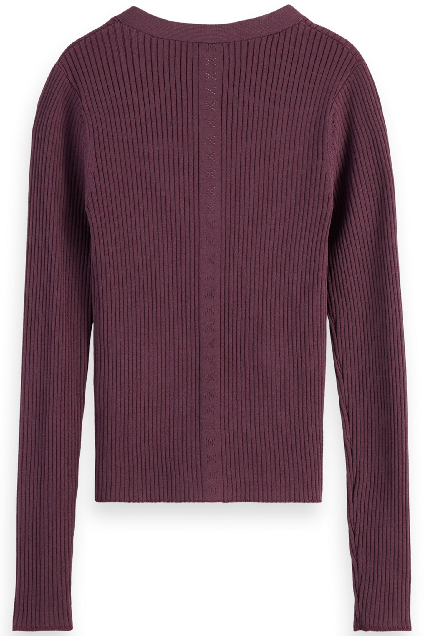RIBBED FITTED PULLOVER BERRY 5