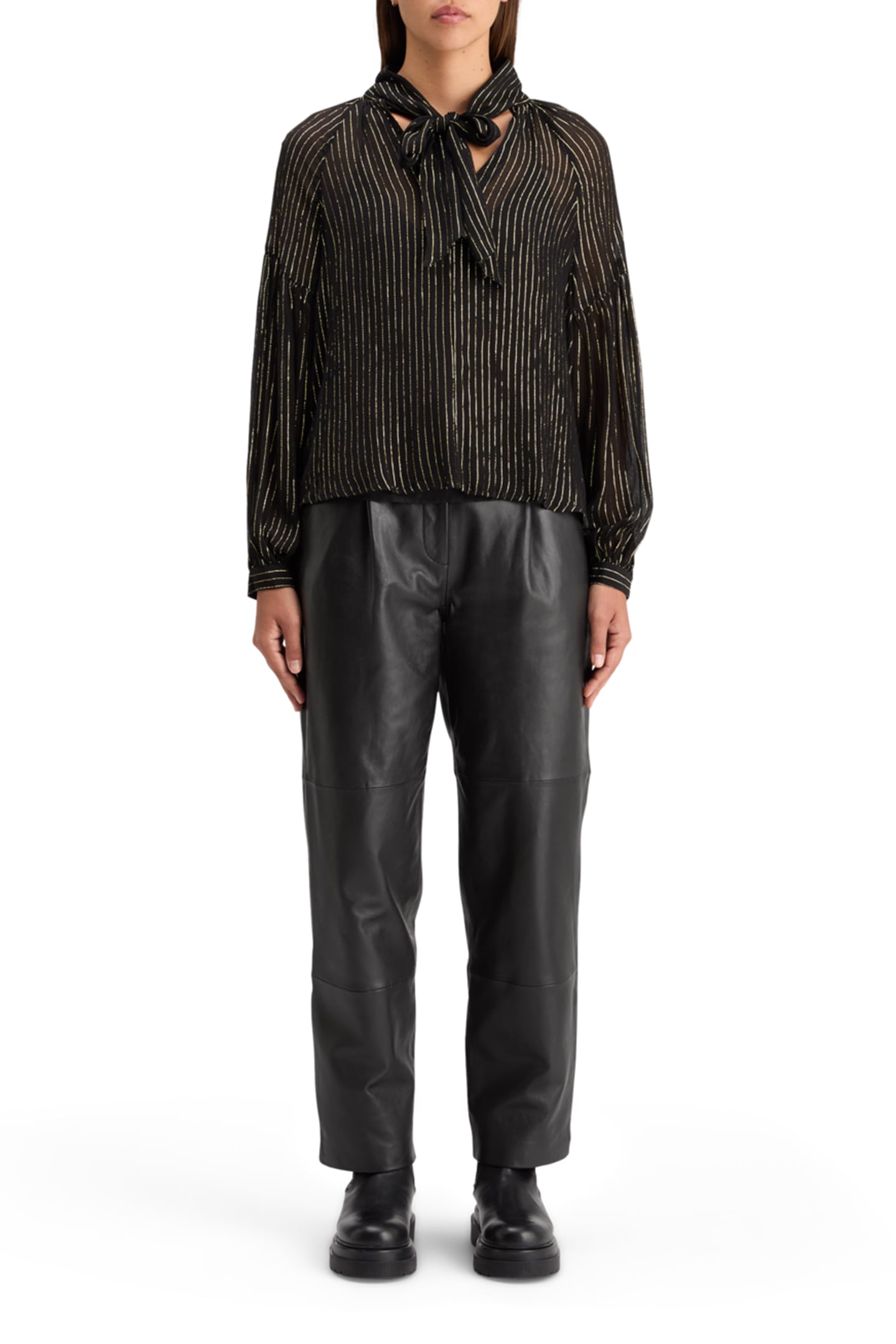 LUREX TOP WITH BOW NECK EVENING BLACK 3