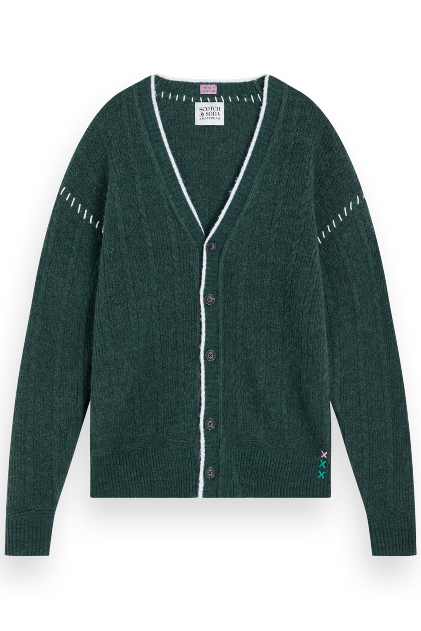 ALPACA DROPPED SHOULDER CARDIGAN PINE GREEN 4