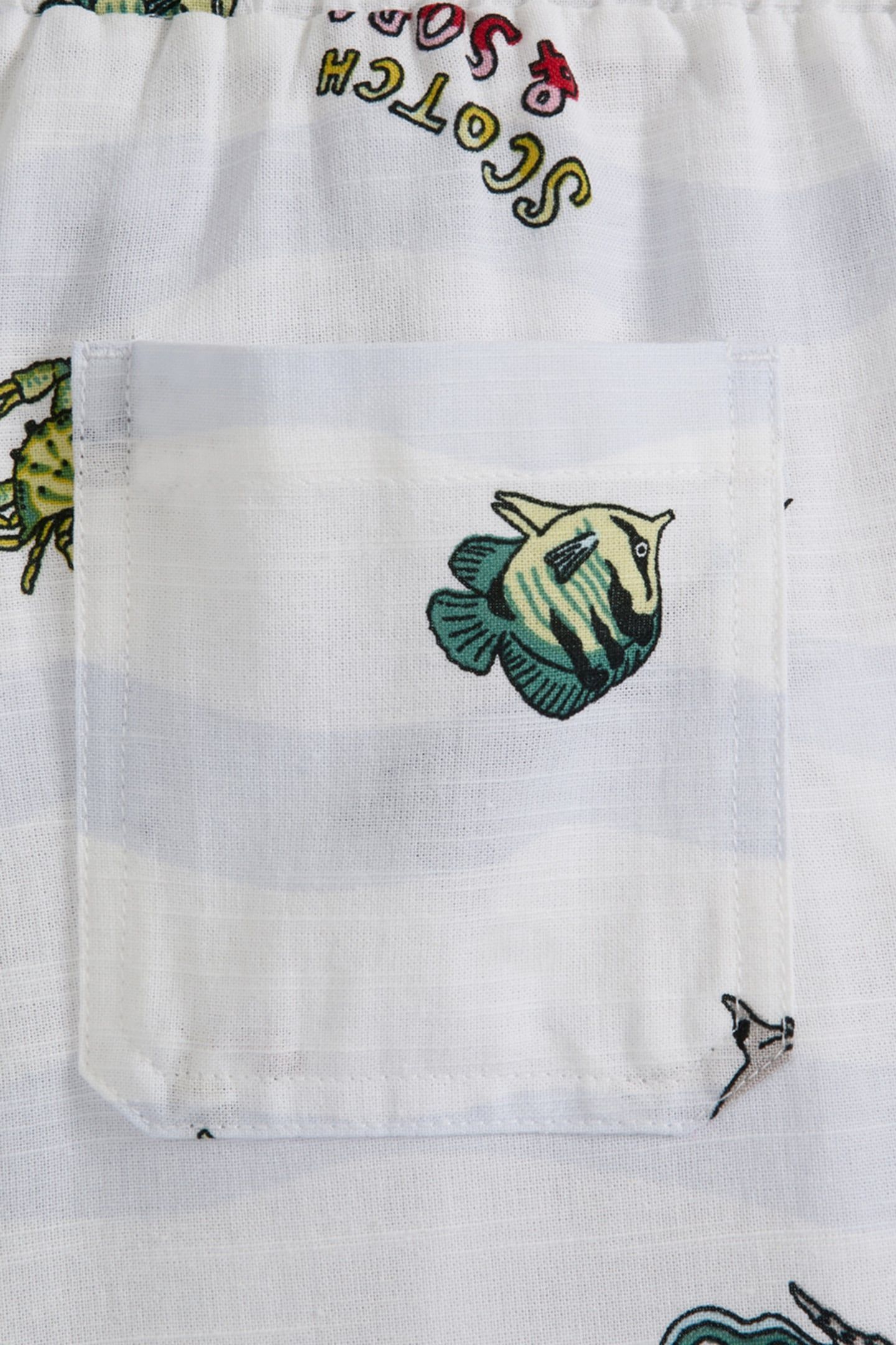 BOYS 2PC PRINTED WOVEN BUTTON UP SHIRT & SHORT SET WHITE TRA 5