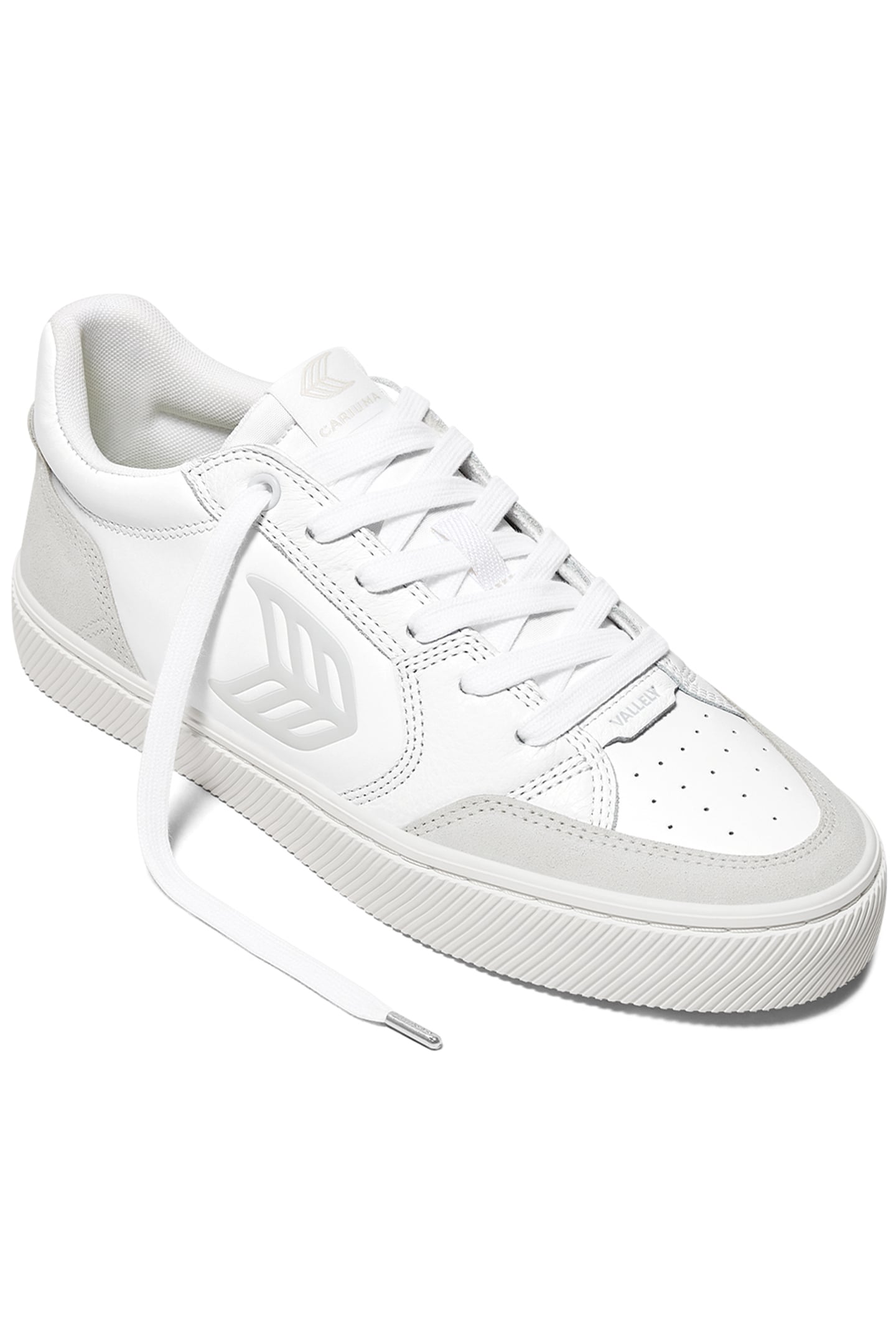 VALLELY WHITE LEATHER VINTAGE WHITE SUEDE ICE LOGO SNEAKER 2
