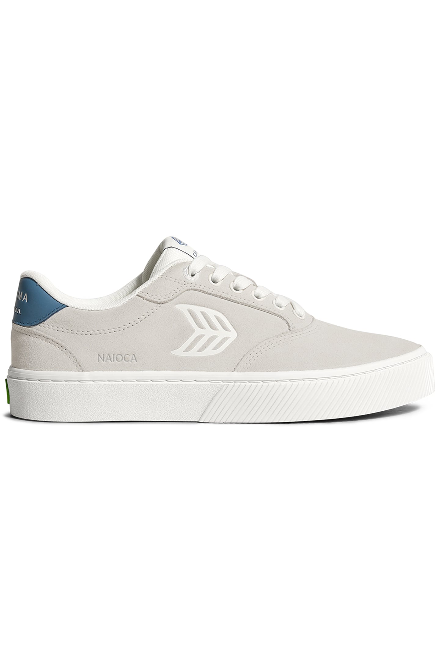 NAIOCA SMOKE WHITE SUEDE OFF-WHITE LOGO WASHED BLUE SNEAKER 1