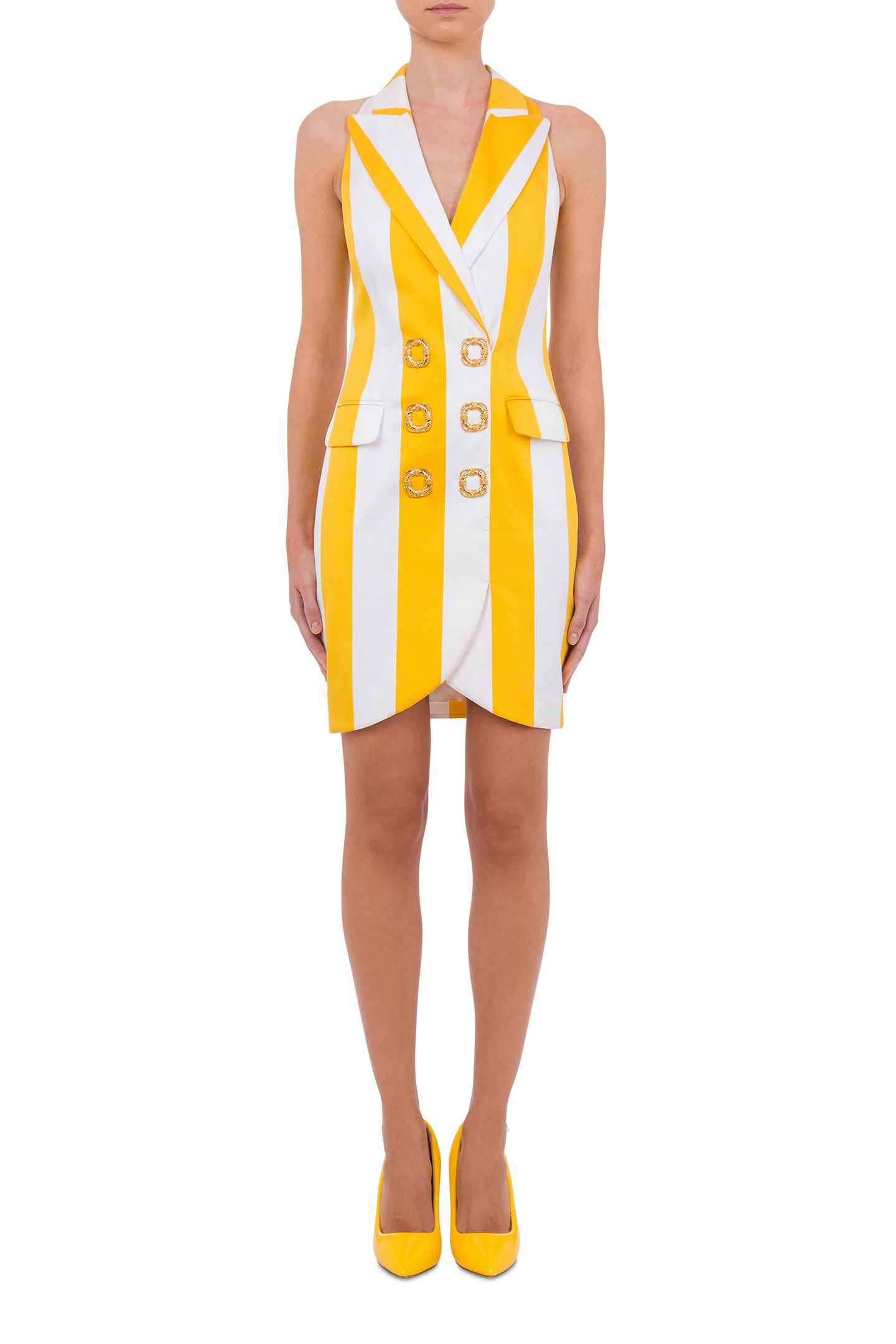 LIFESAVER BUTTONS STRIPED DRESS WHITE 1