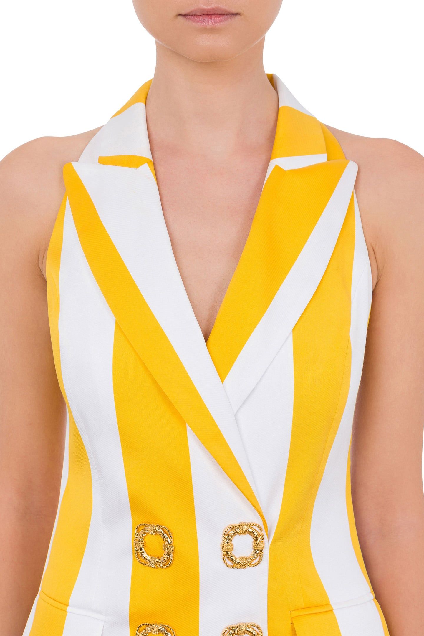 LIFESAVER BUTTONS STRIPED DRESS WHITE 4