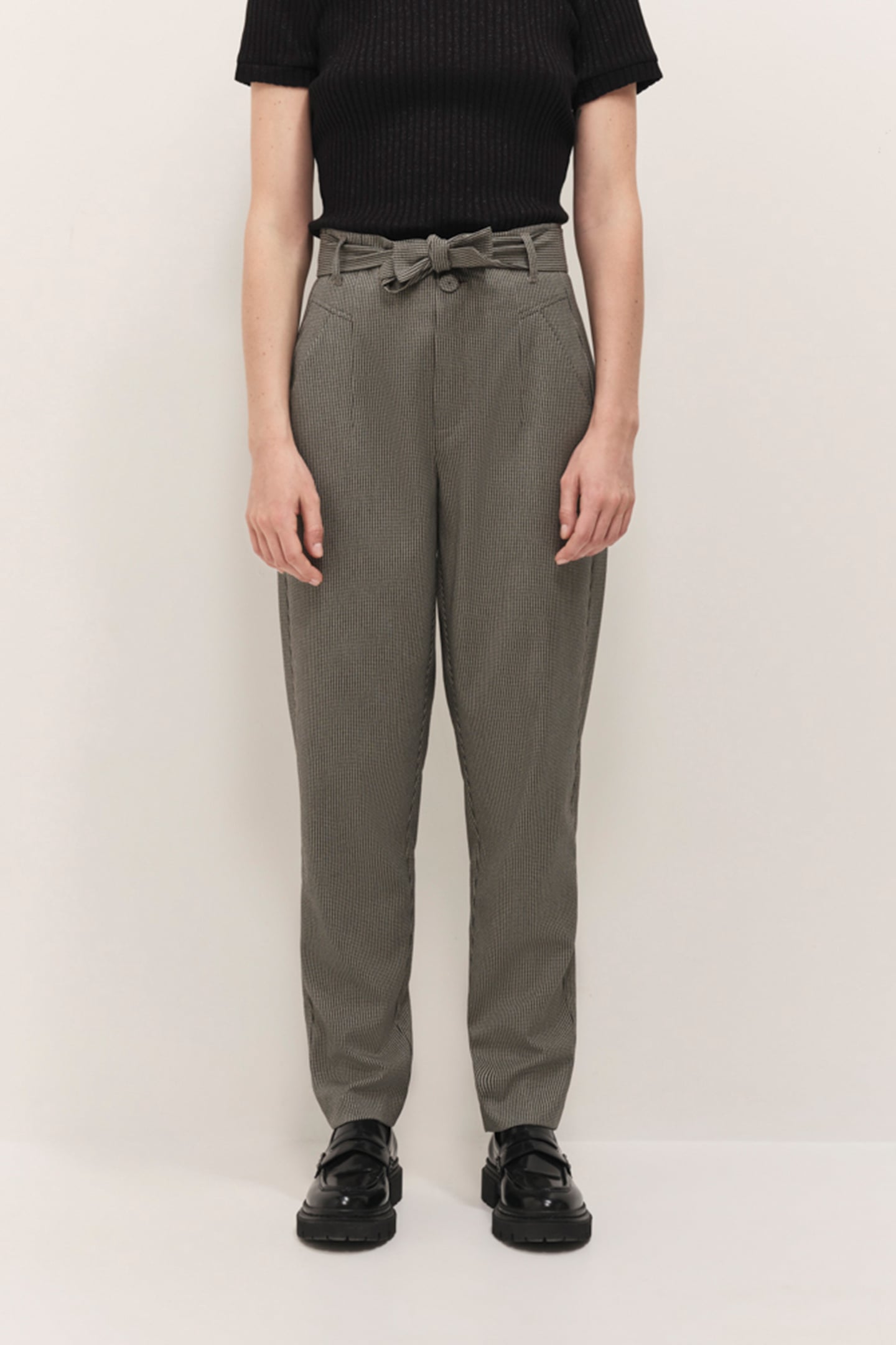 PAVEL - BLACK SUIT TROUSERS WITH HOUNDSTOOTH PATTERN 1