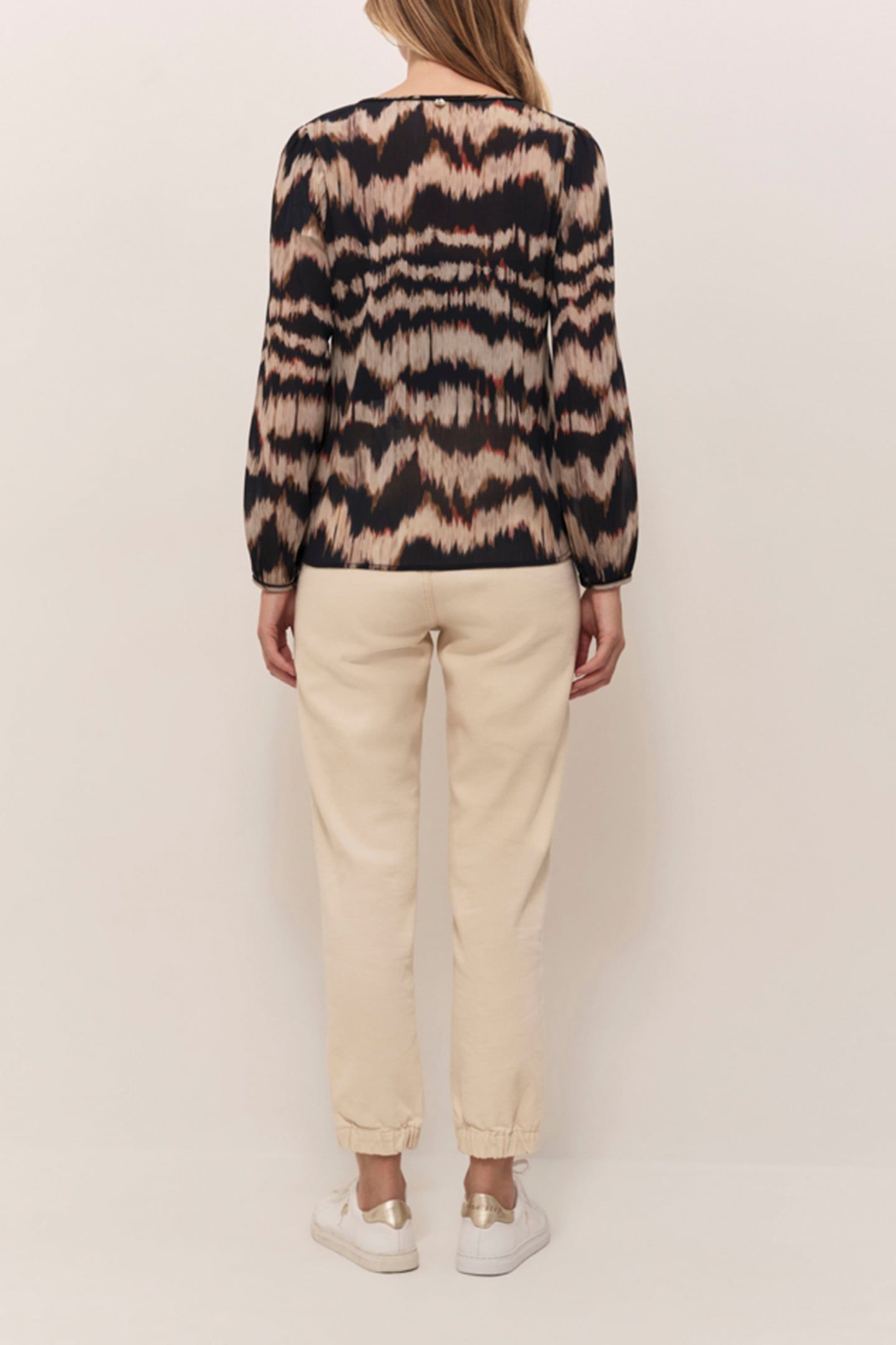 CASILDA ARTY STRIPE CHOCOLATE BLOUSE 2