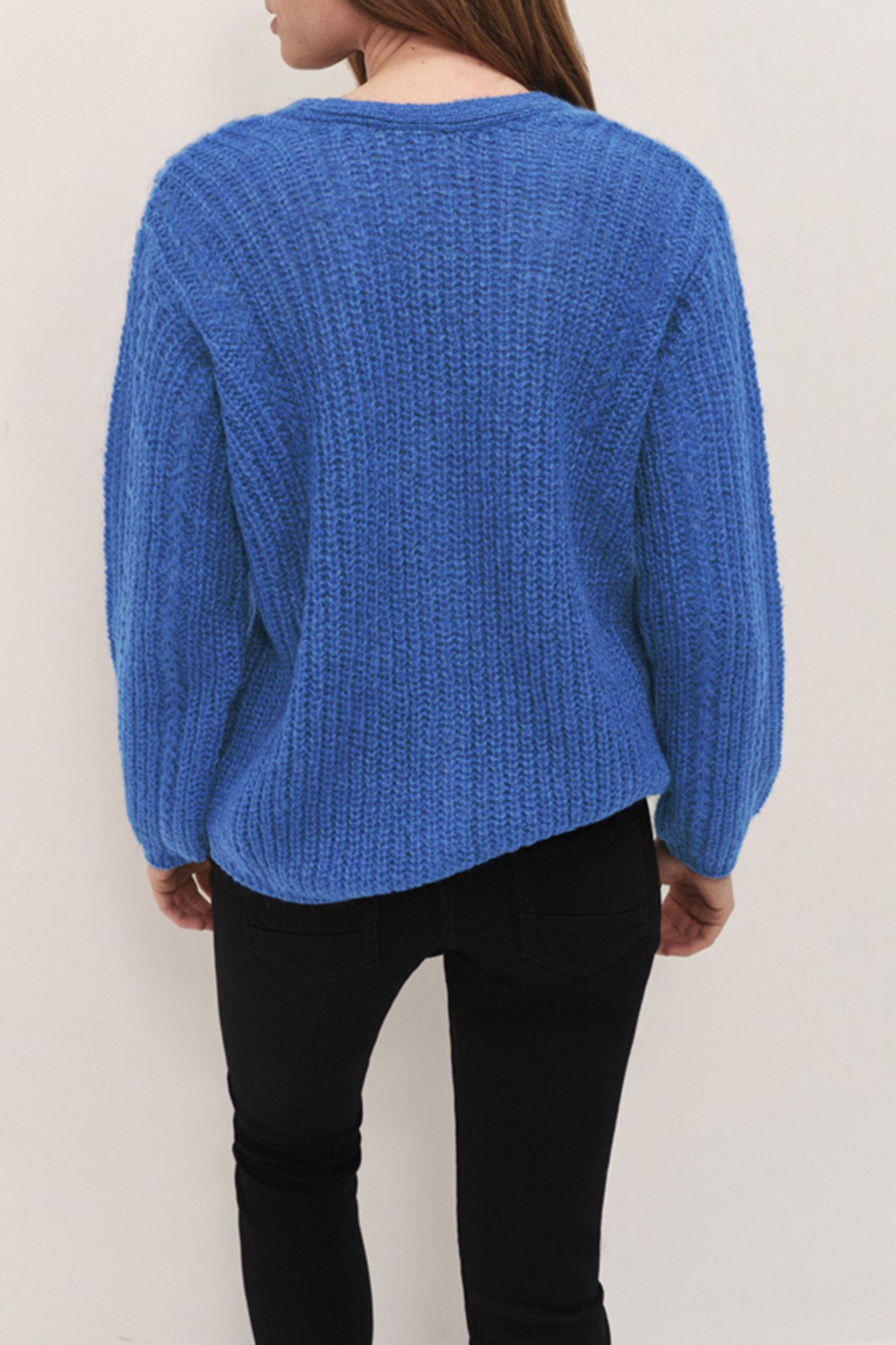 TIM - CELESTE BLUE KNITTED DEEP V-NECK CARDIGAN 2