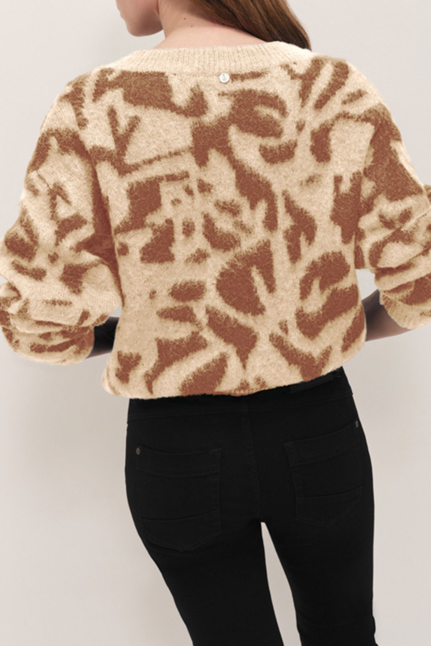 TAMAR - BEIGE KNITTED WINTER SAFARI CARDIGAN, REVERSIBLE FRO 3