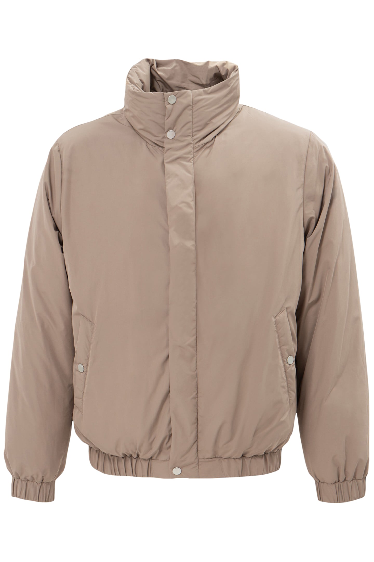 GREIGE PADDED JACKET WITH DETACHABLE NEOPRENE HOOD 4