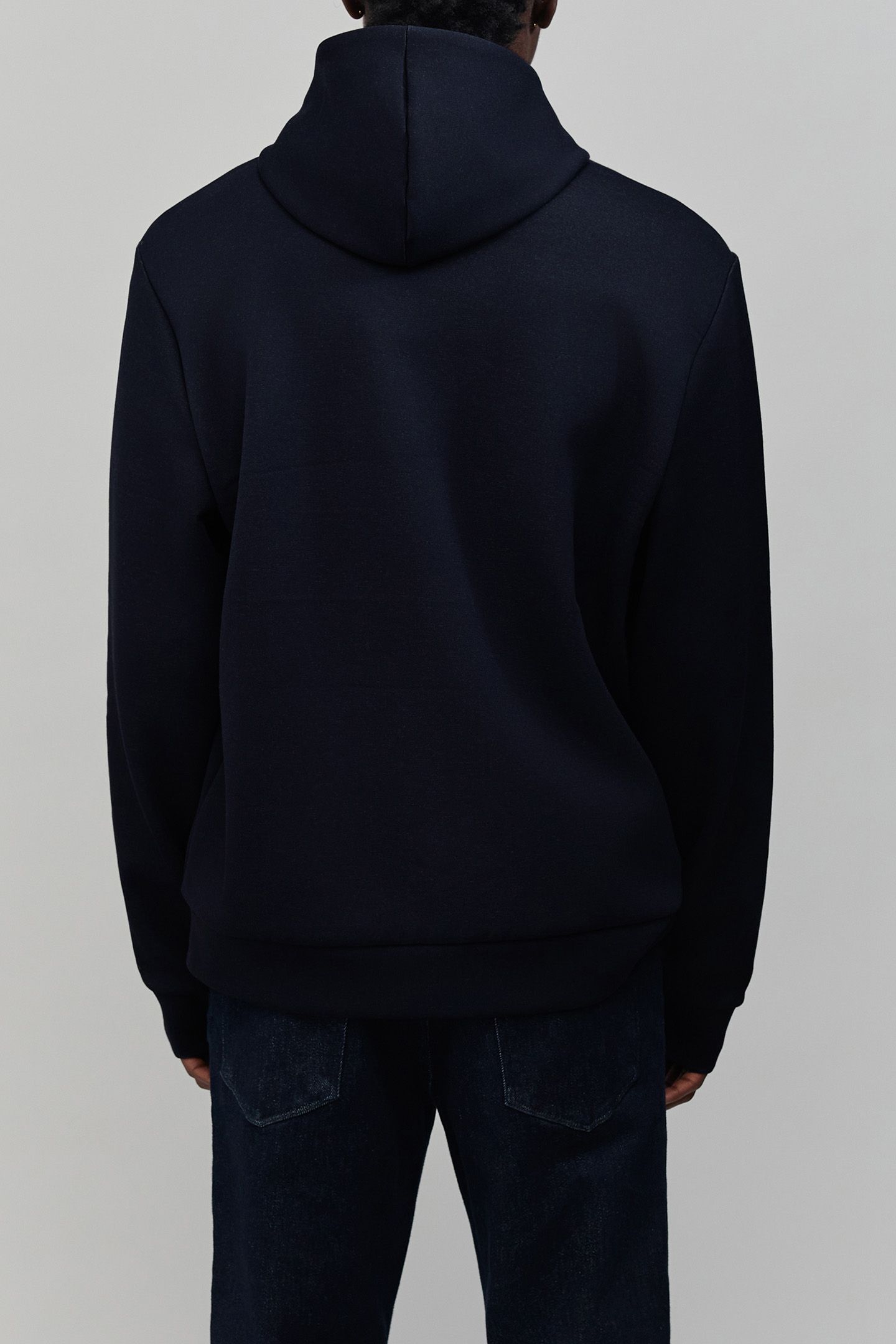 NAVY NEOPRENE ZIPPED CARDIGAN 2