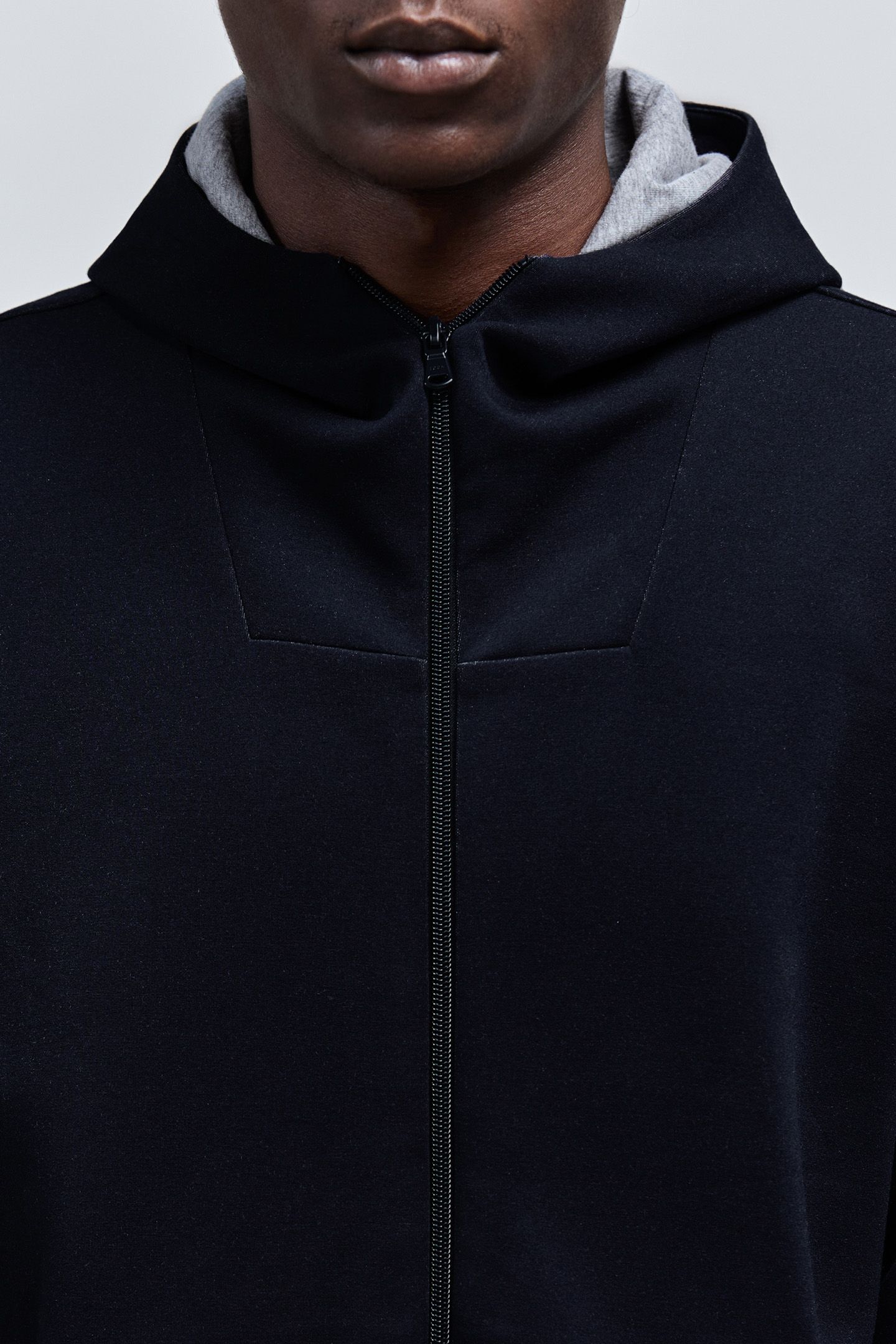 NAVY NEOPRENE ZIPPED CARDIGAN 7