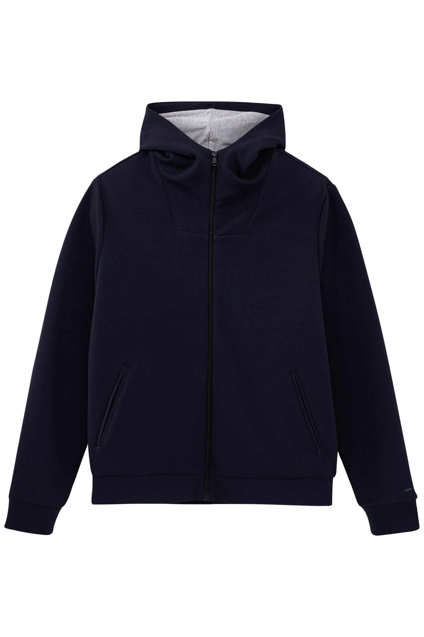 NAVY NEOPRENE ZIPPED CARDIGAN 5
