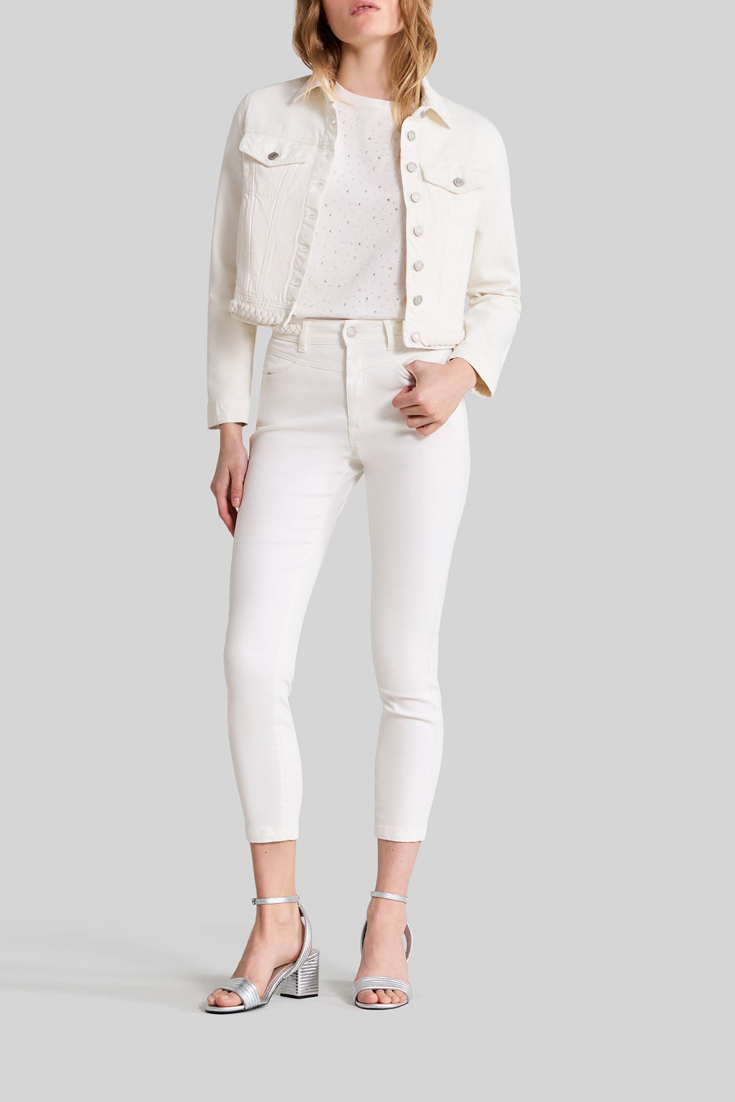 OFF-WHITE DENIM JACKET WITH BRAID DESIGN 3