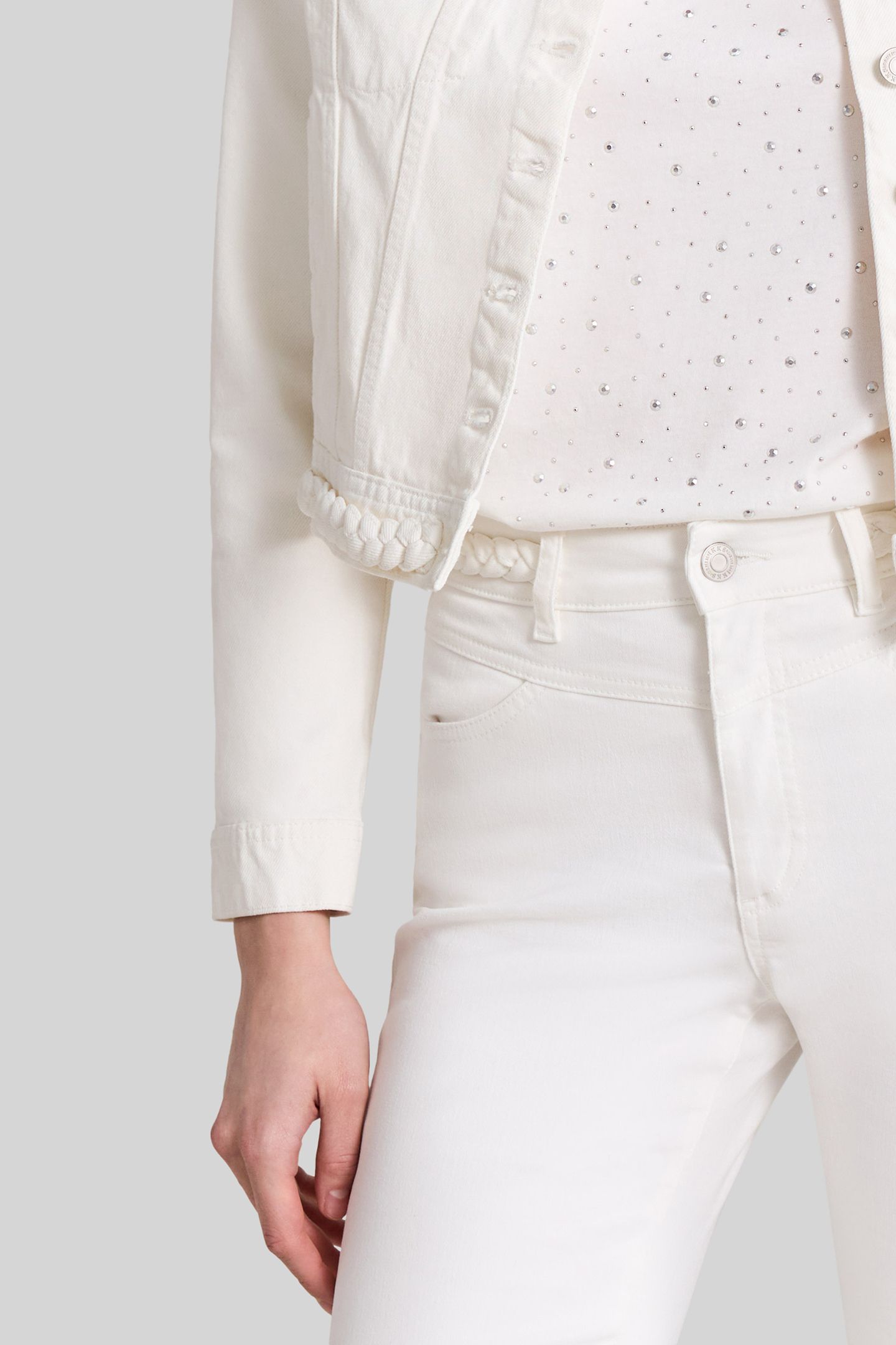OFF-WHITE DENIM JACKET WITH BRAID DESIGN 7