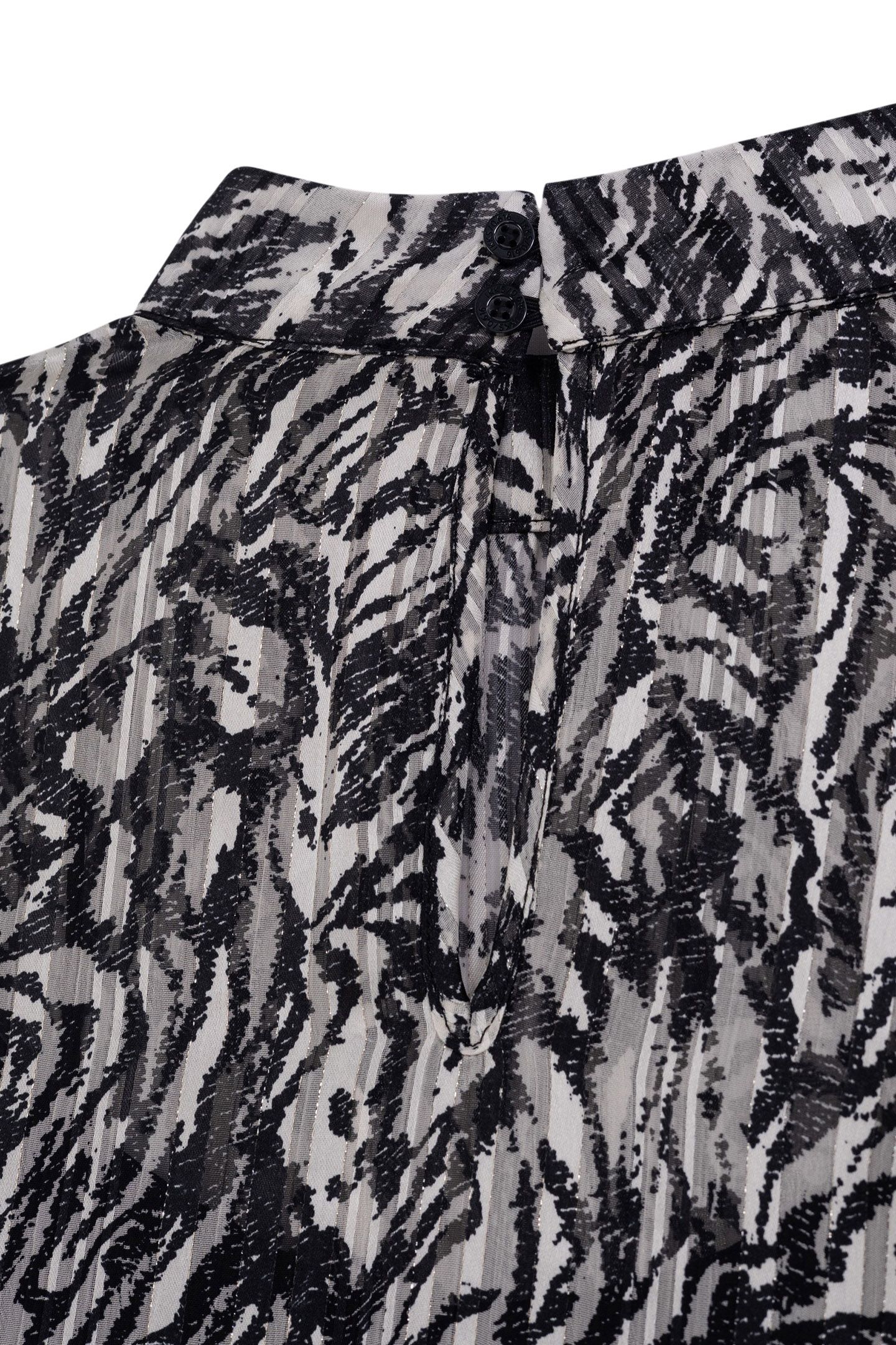 IVORY ZEBRA LUREX PRINT BLOUSE 5