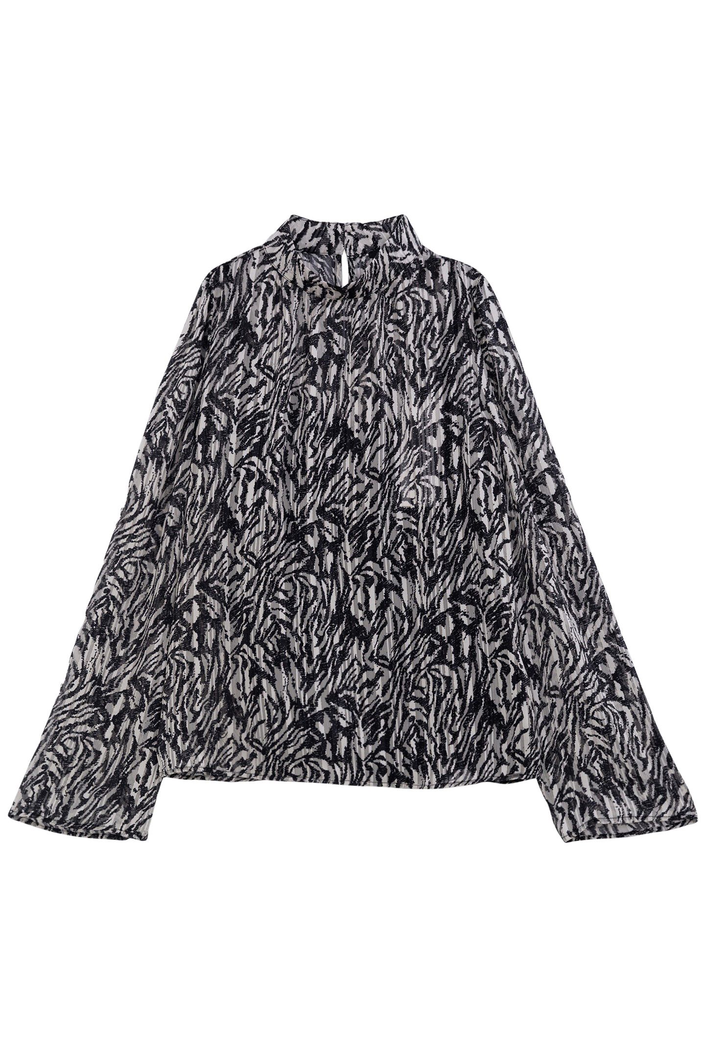 IVORY ZEBRA LUREX PRINT BLOUSE 3