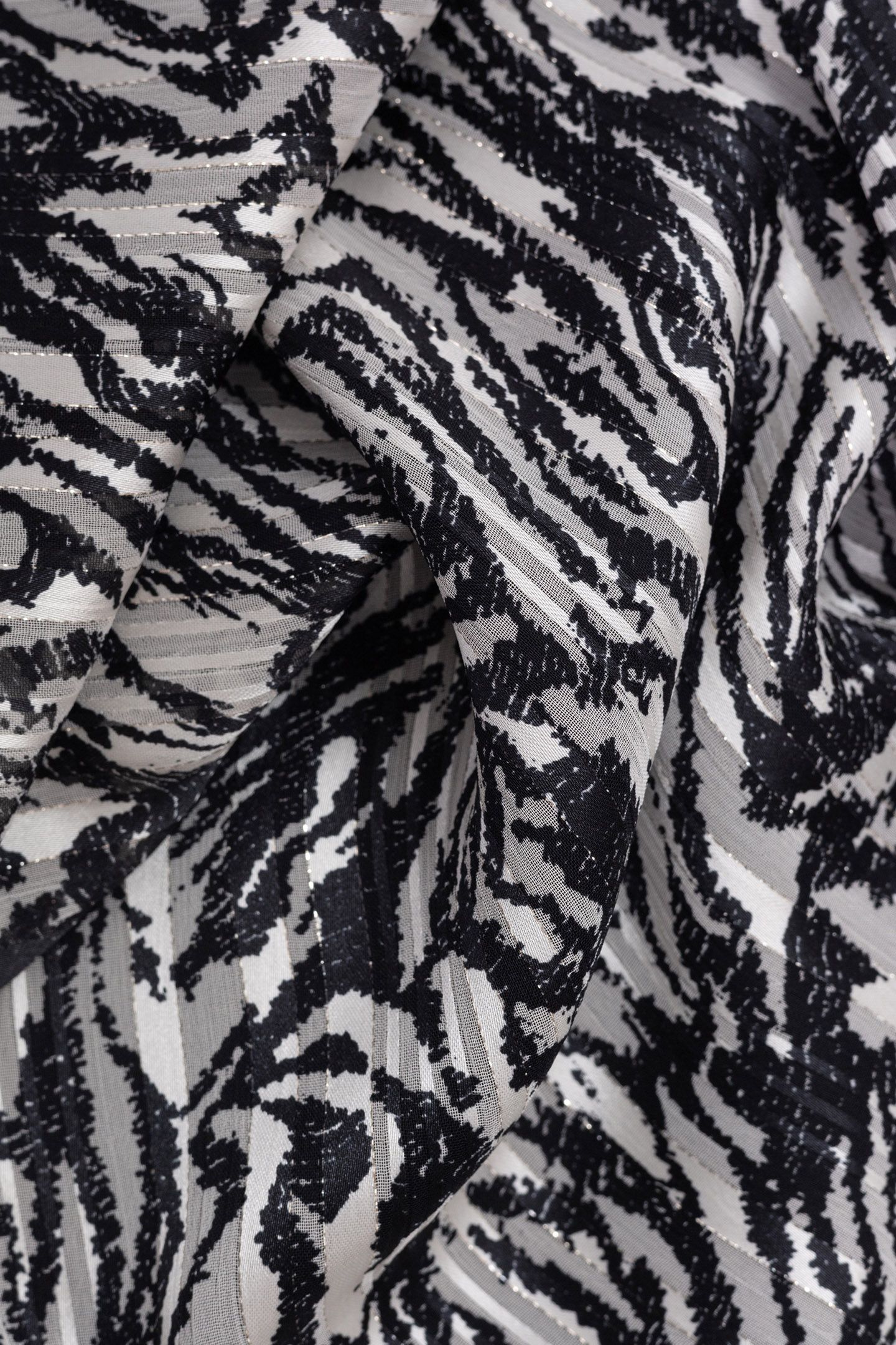 IVORY ZEBRA LUREX PRINT BLOUSE 6
