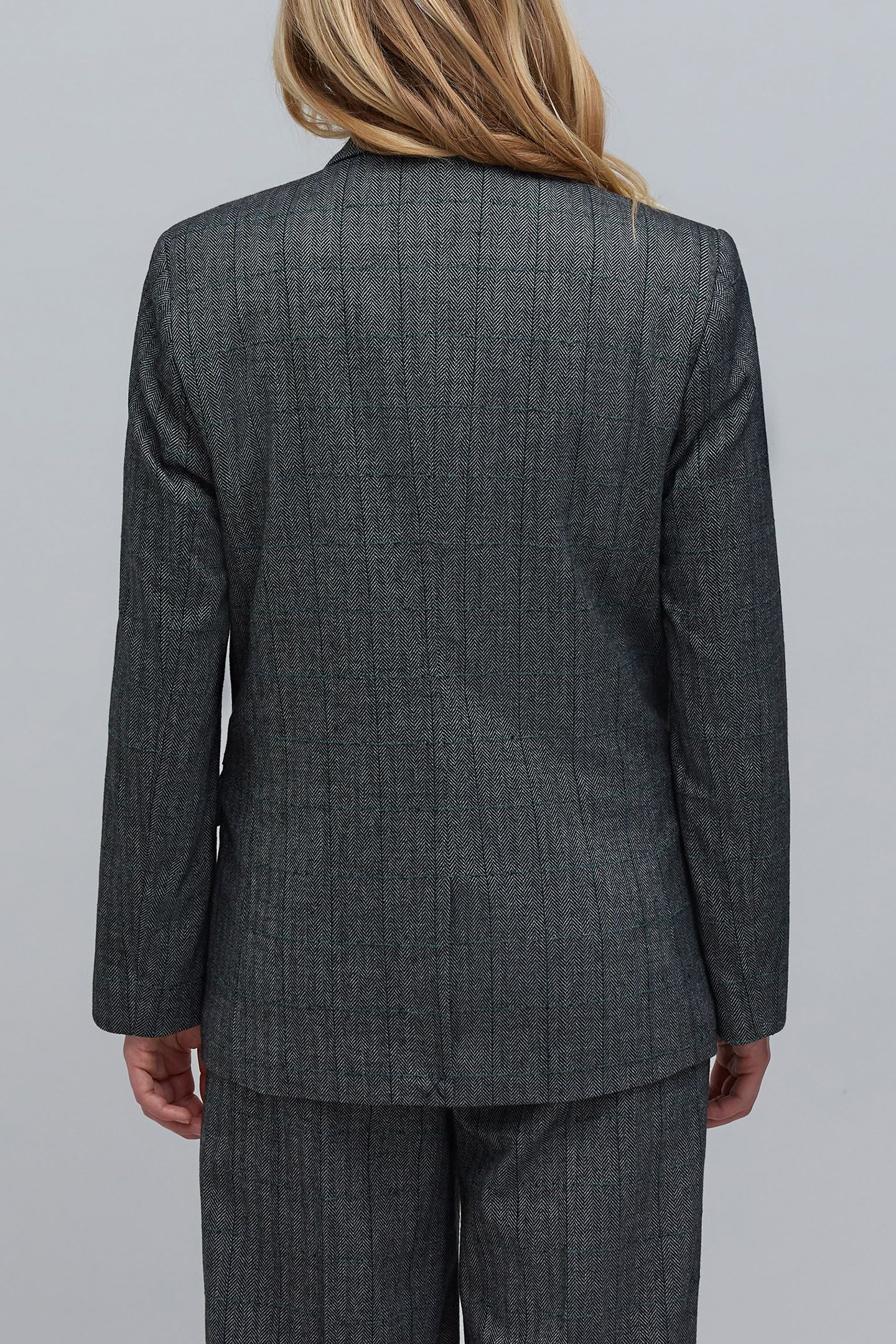 BLACK HERRINGBONE CHECK SUIT JACKET 2
