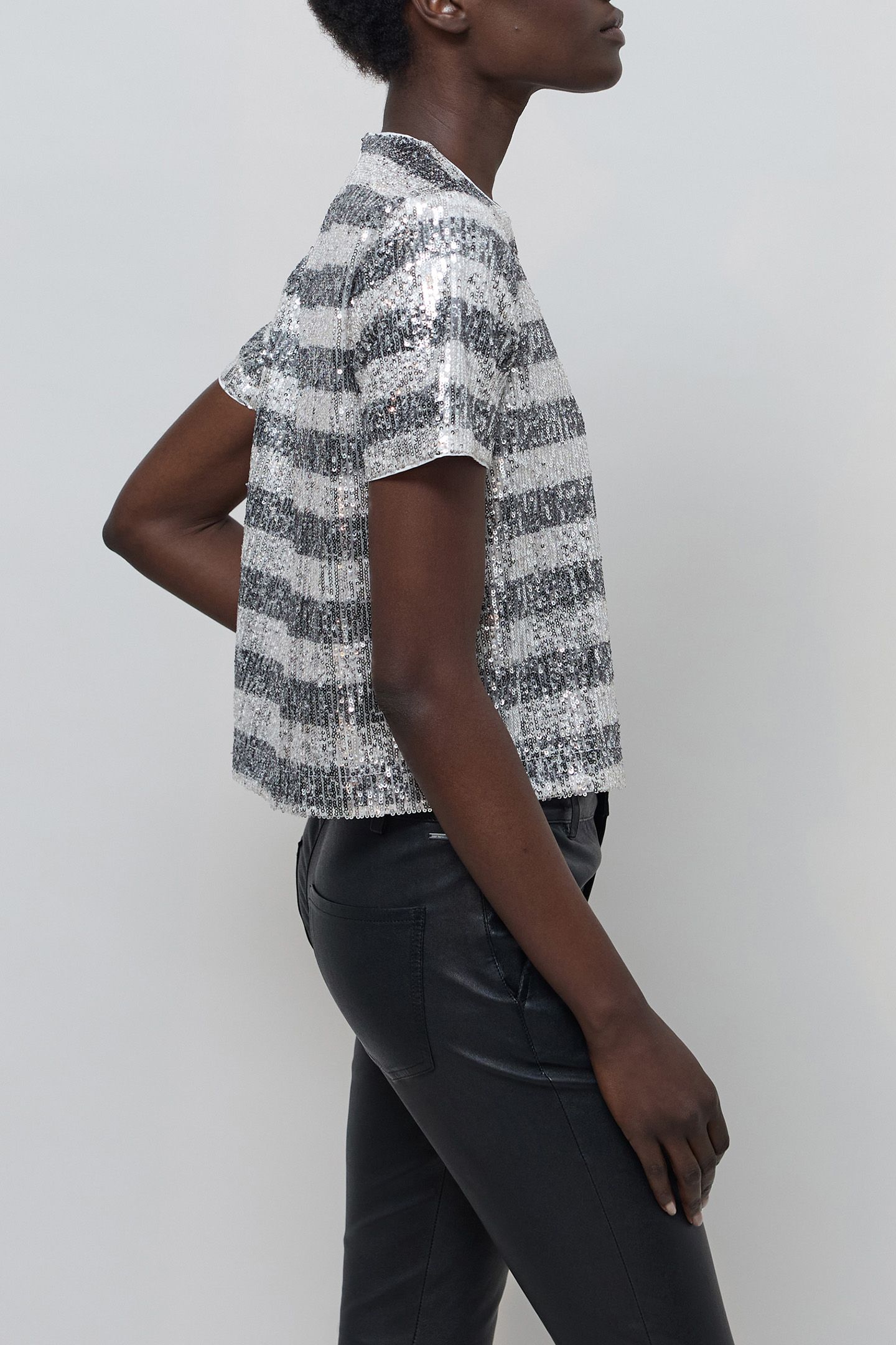 SEQUIN EMBROIDERED STRIPES TOP 7