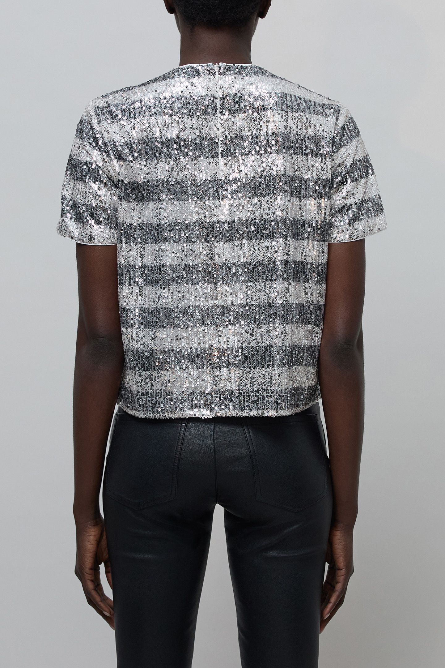 SEQUIN EMBROIDERED STRIPES TOP 2