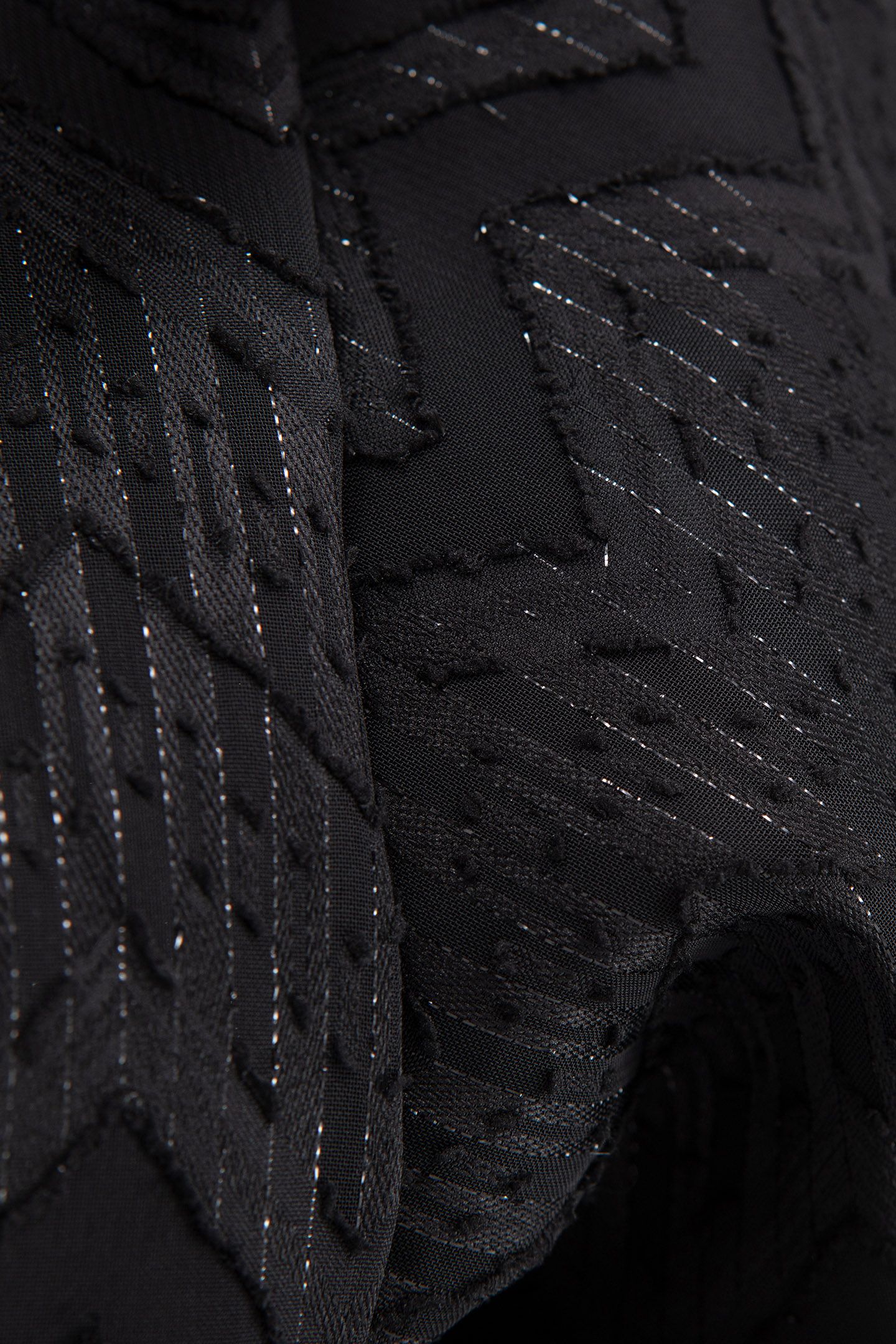 BLACK HERRINGBONE JACQUARD VOILE DRESS 8