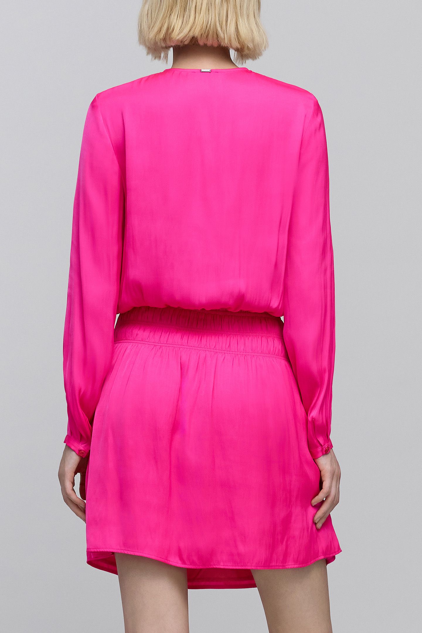 PINK CRINKLED SMOCKED DRESS 2