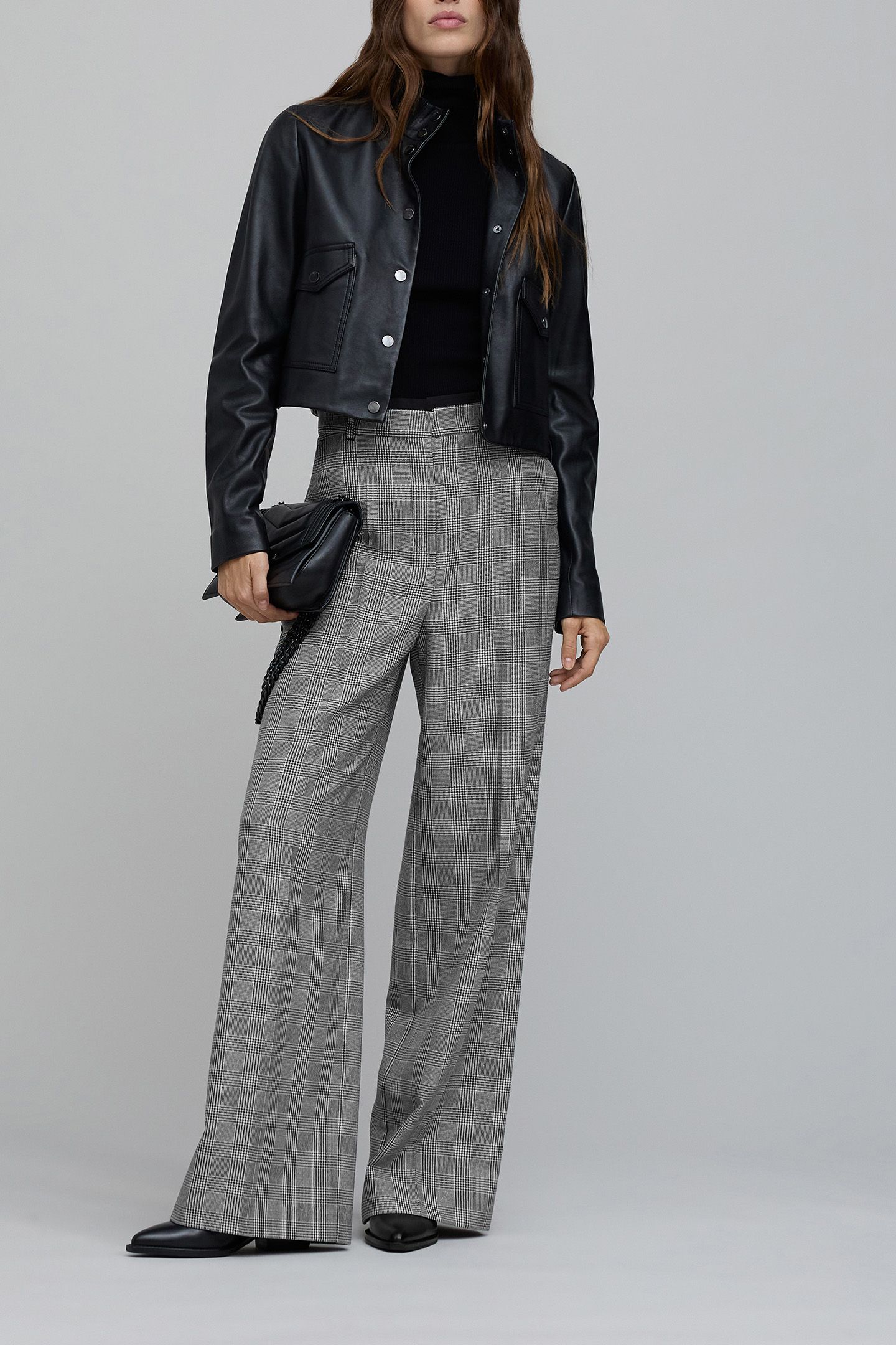 BLACK PRINCE OF WALES LUREX SUIT PANTS 4