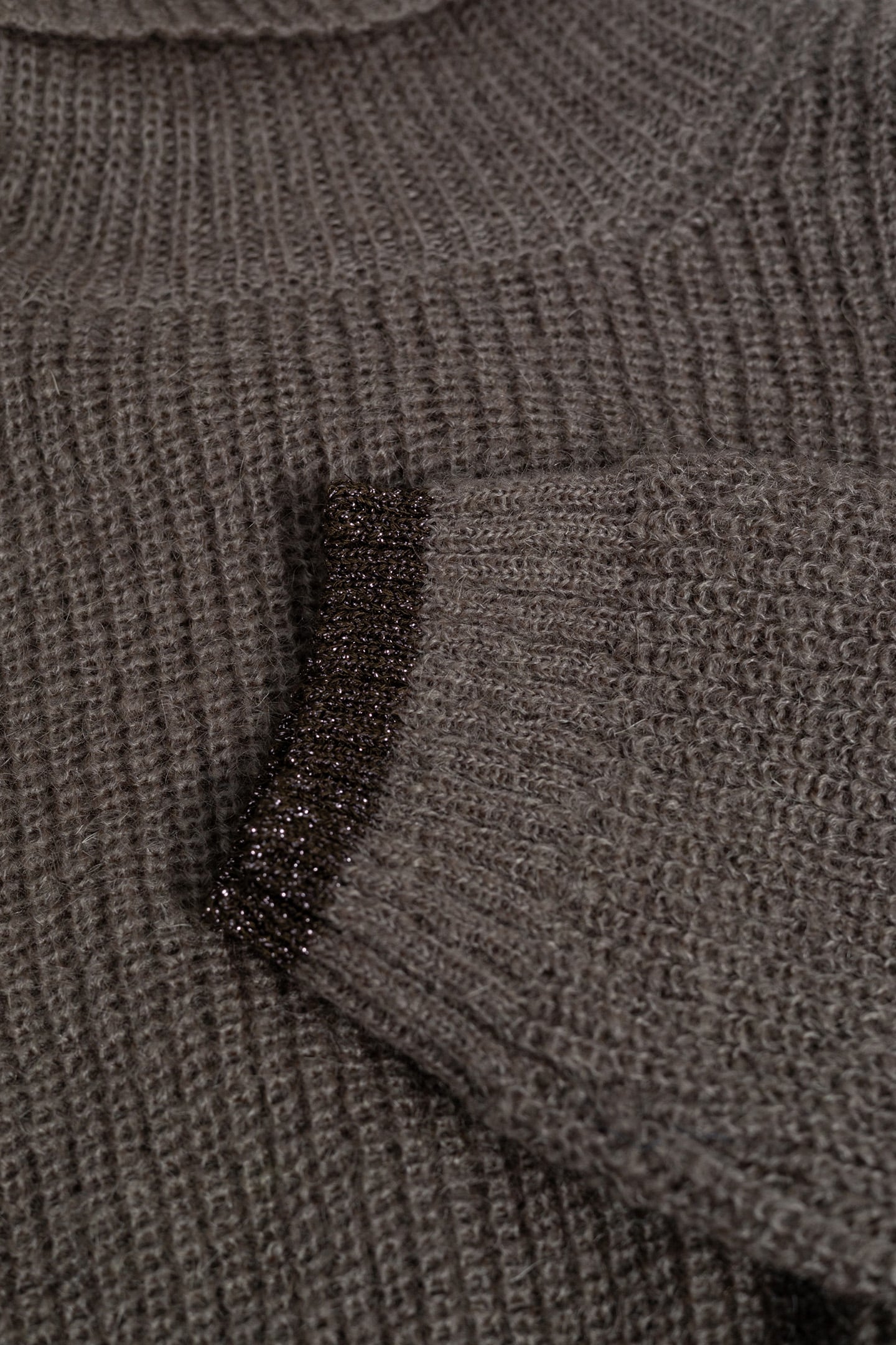 KHAKI RIB KNIT TURTLENECK SWEATER DRESS 2