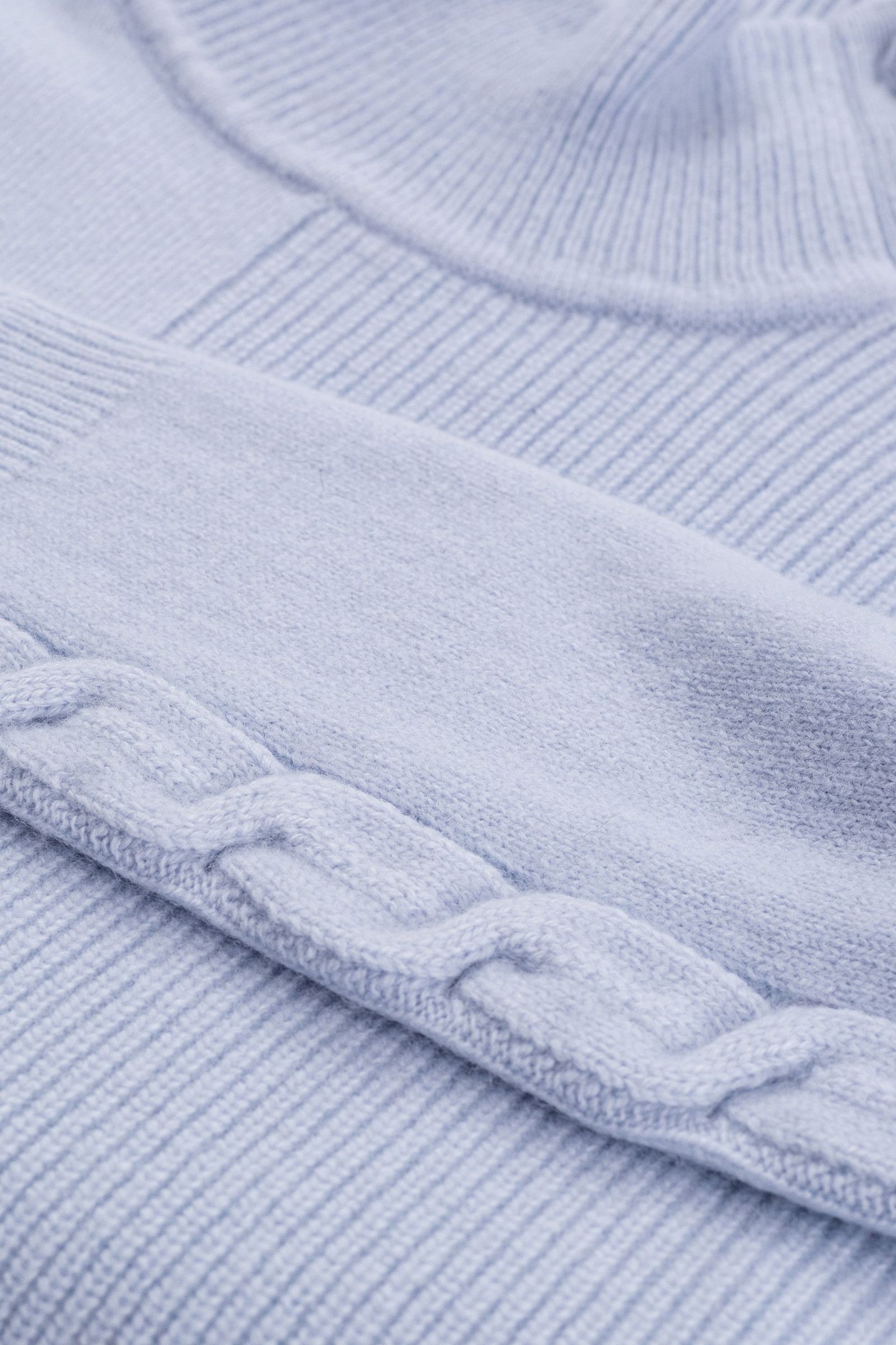 SKY BLUE STAND-UP COLLAR KNIT SWEATER WITH RHINESTONE BUTTON 4