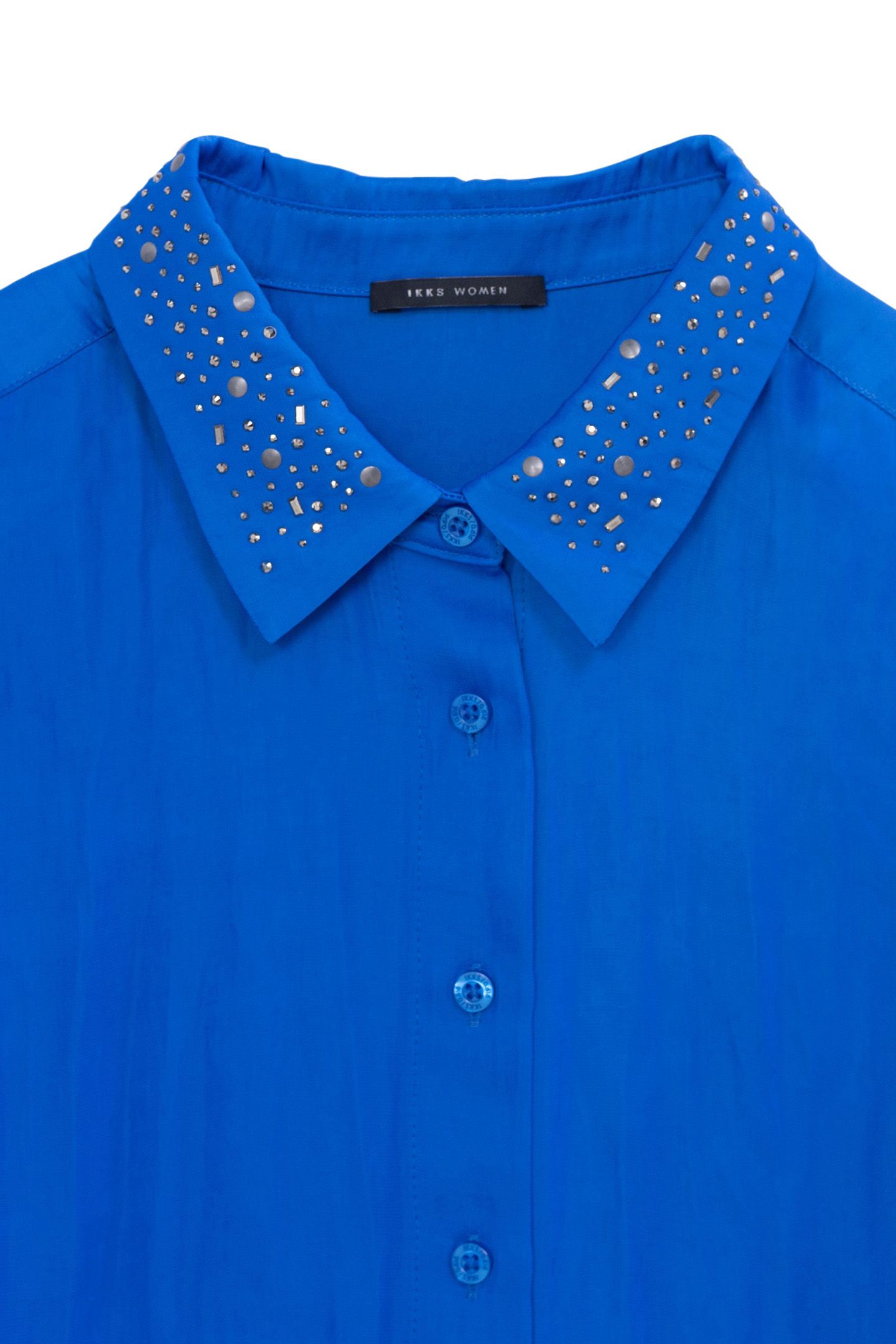 ELECTRIC BLUE SHORT SHIRT WITH SEQUIN CUFFS 2