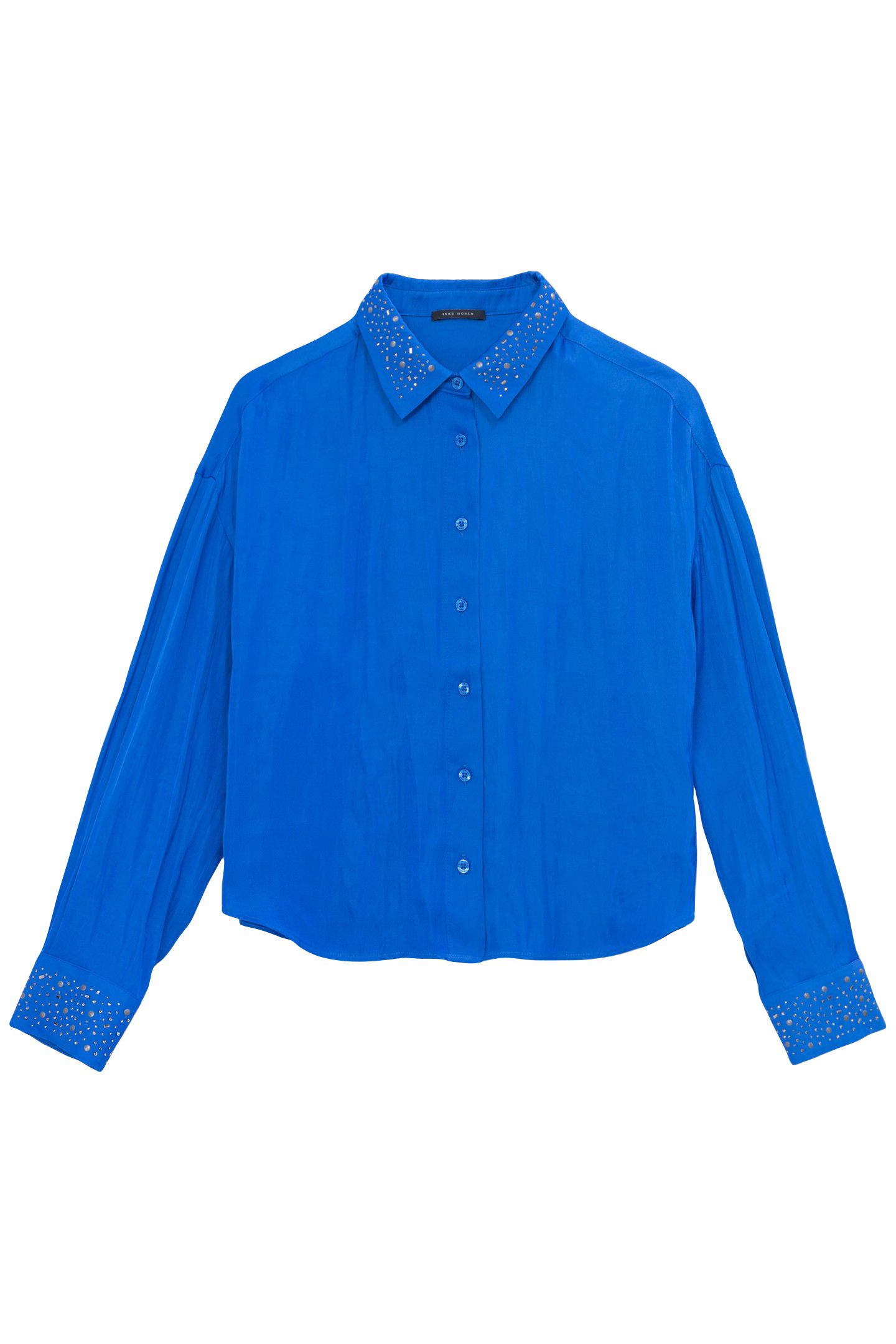 ELECTRIC BLUE SHORT SHIRT WITH SEQUIN CUFFS 1