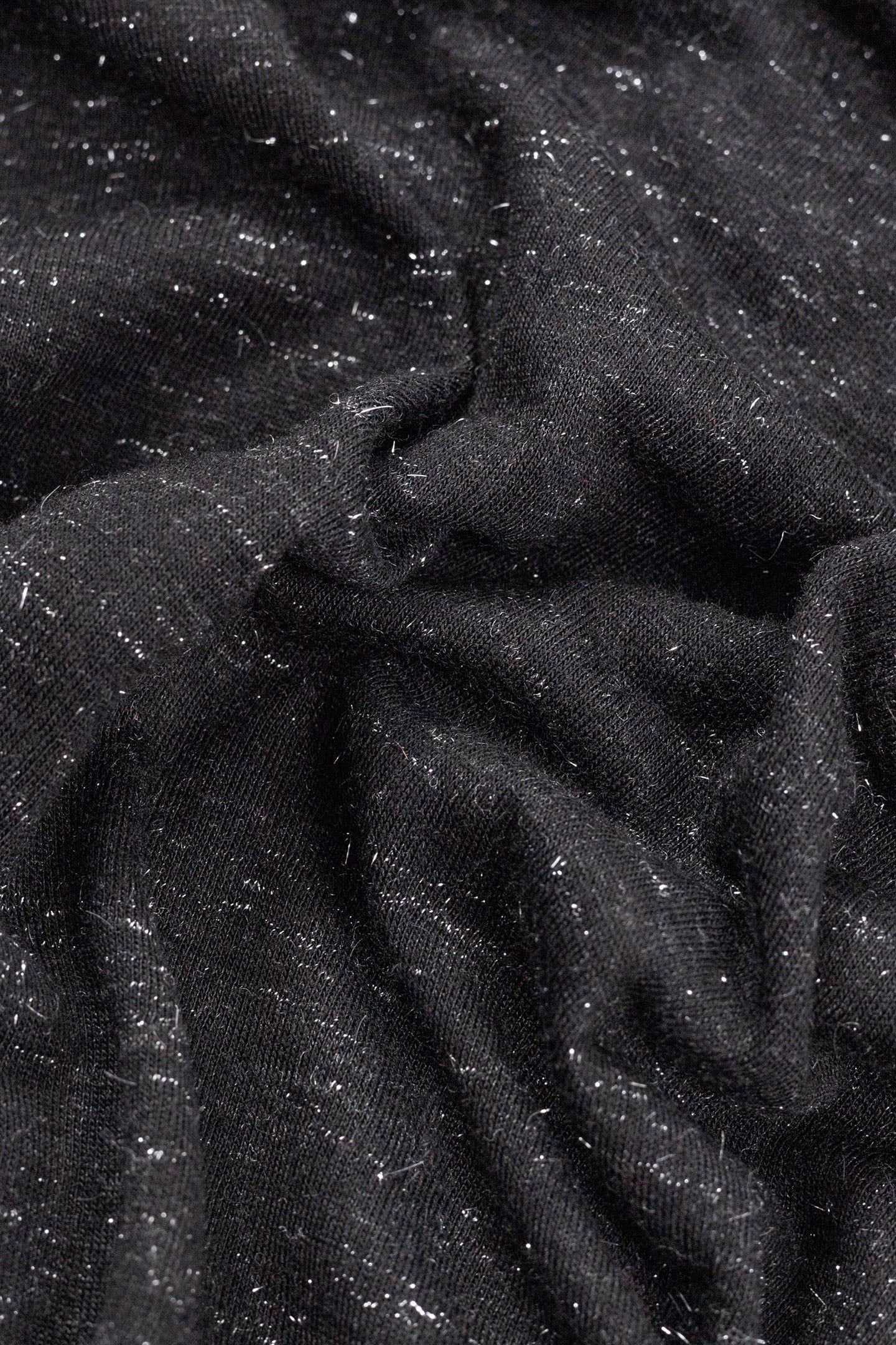 BLACK SEQUINED BRAIDED NECK T-SHIRT 3