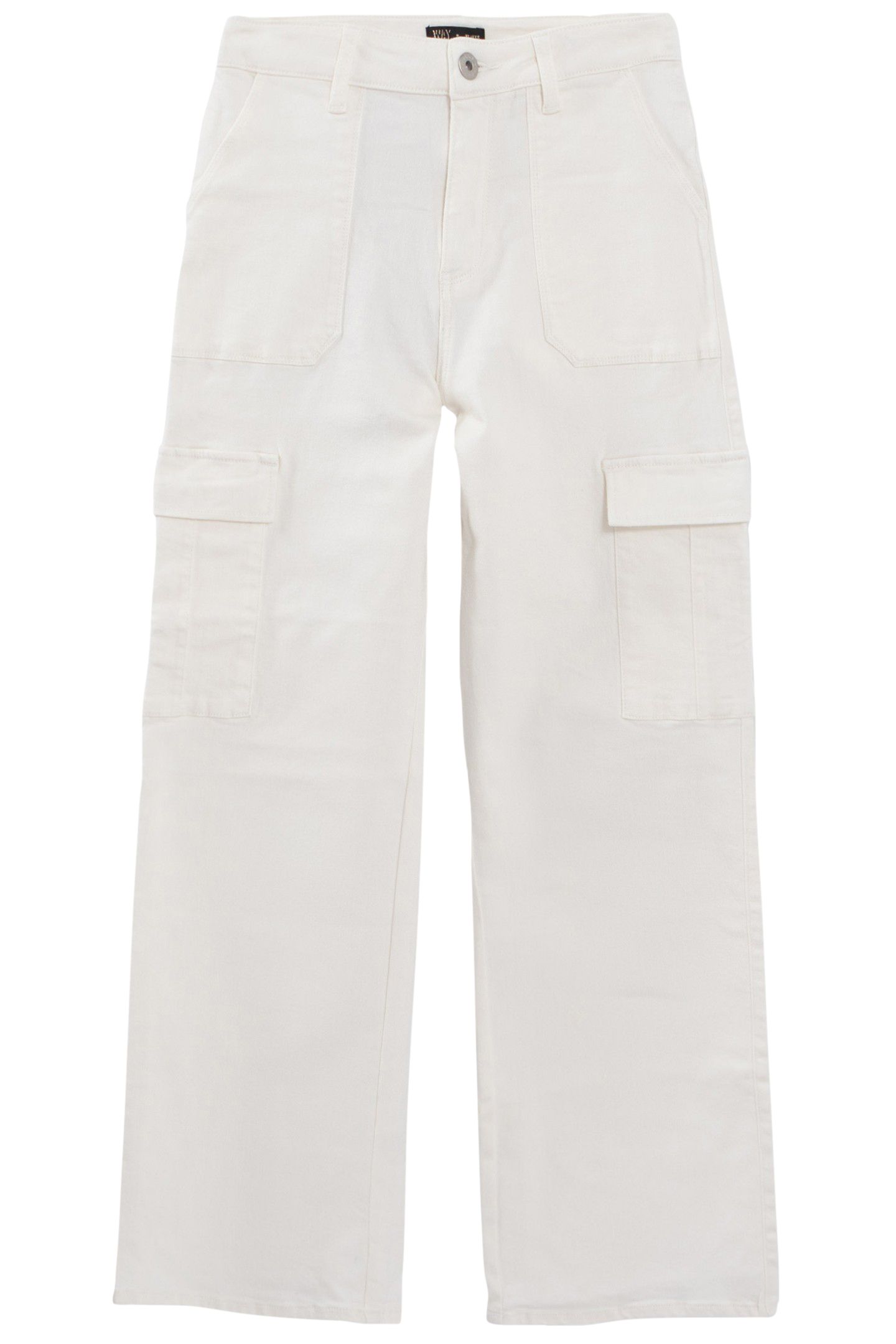 GIRLS' OFF-WHITE DENIM CARGO TROUSERS 2