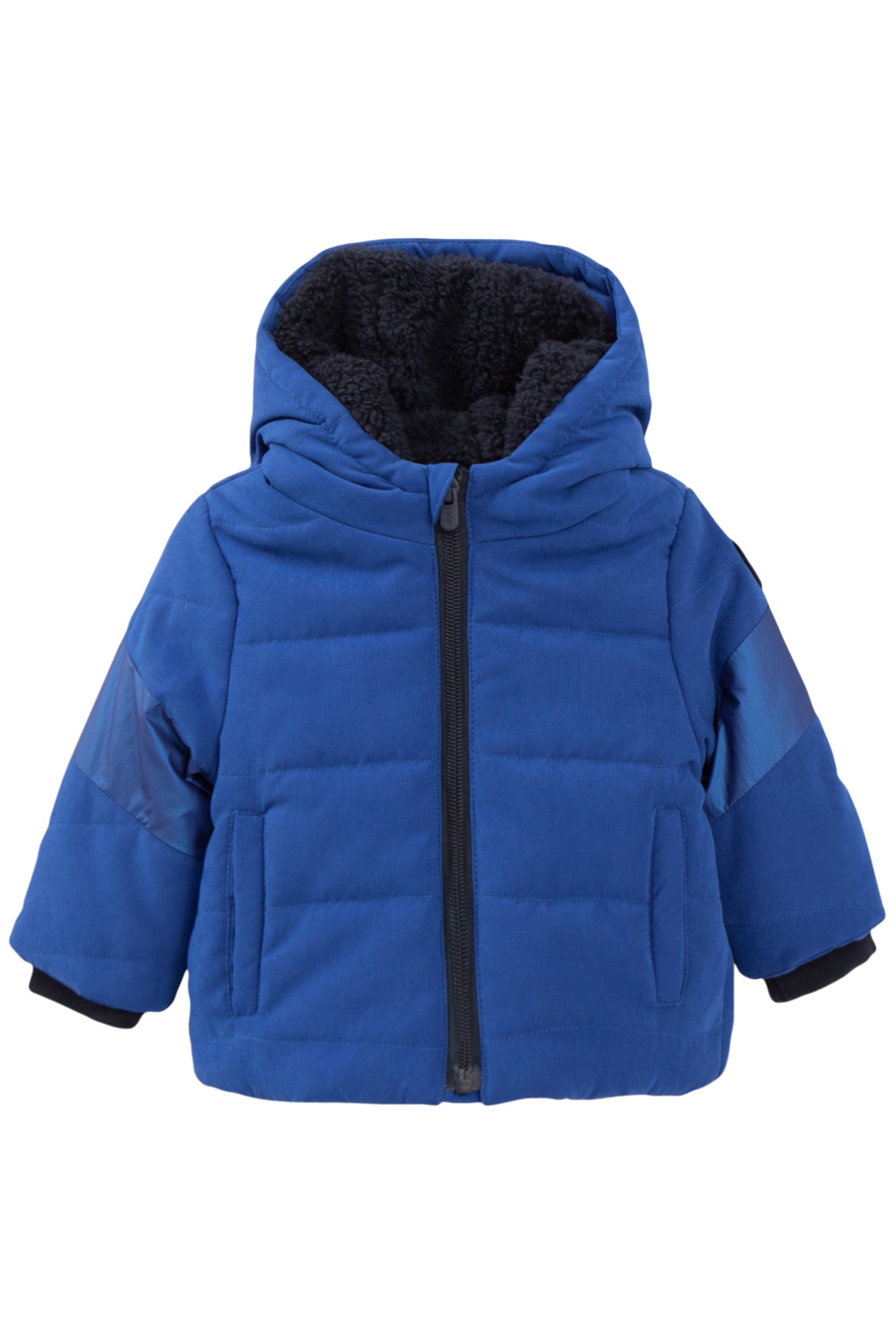 BABY BOY BLUE PADDED JACKET WITH METALLIC DETAILS 1
