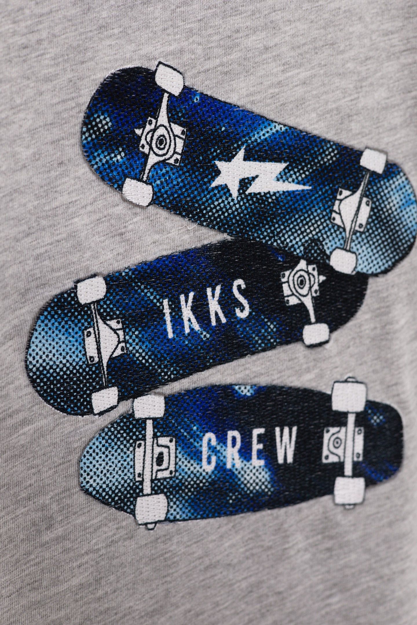 BOY'S GREY ORGANIC COTTON T-SHIRT WITH SKATEBOARD BADGES 6
